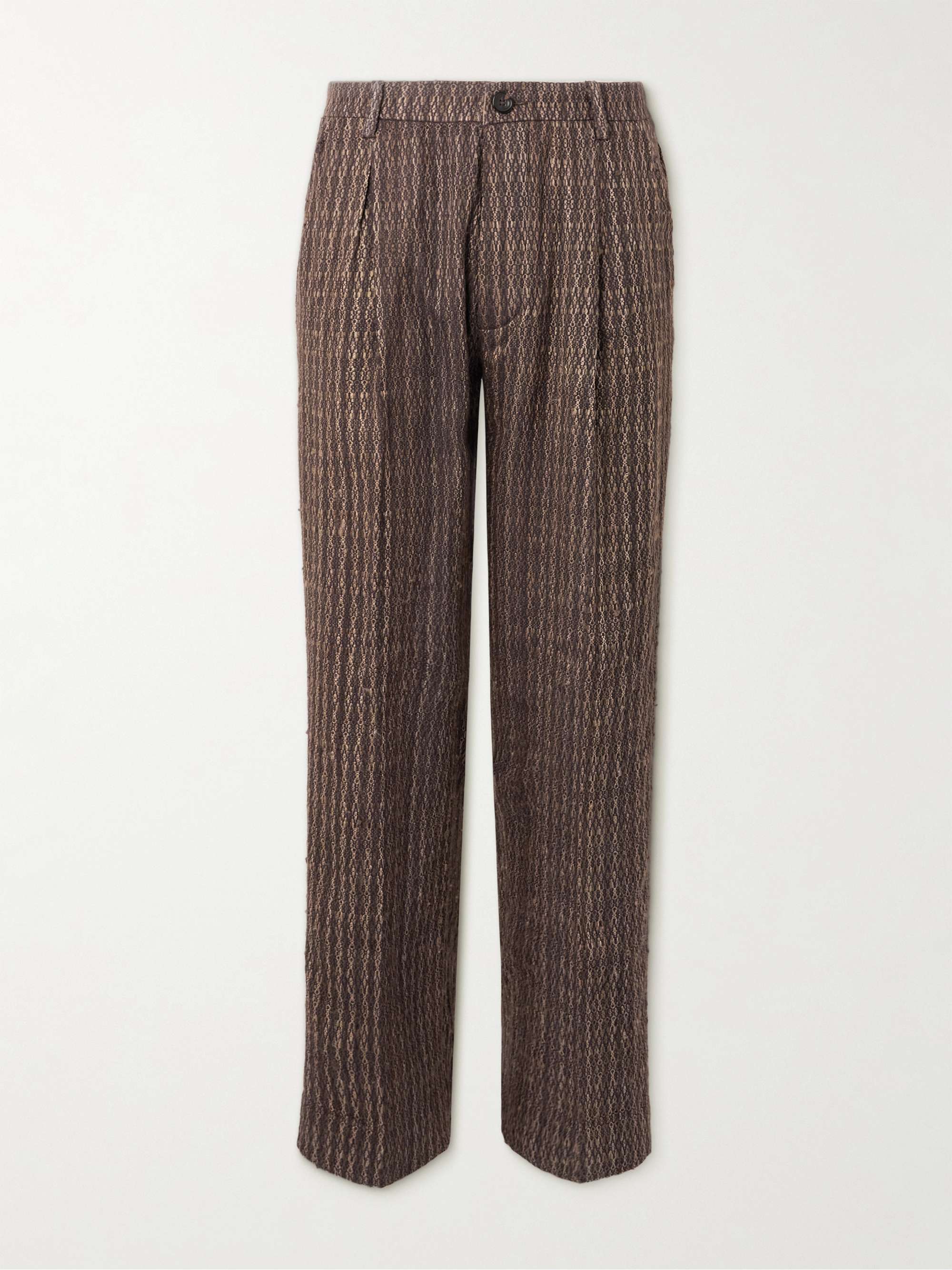 Straight-Leg Wool and Silk-Blend Tweed Suit Trousers