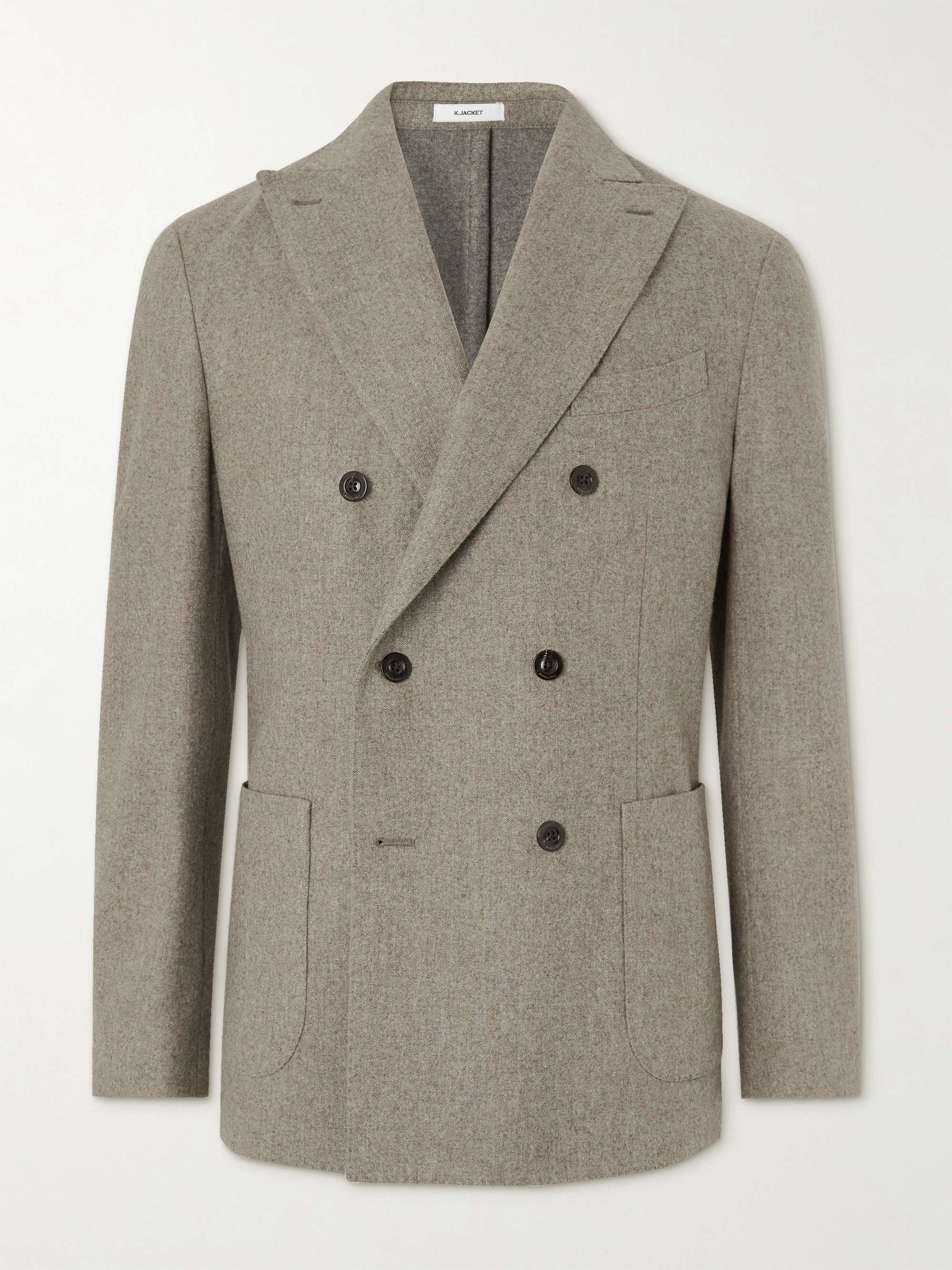 K-Jacket Slim-Fit Double-Breasted Wool-Twill Suit Jacket