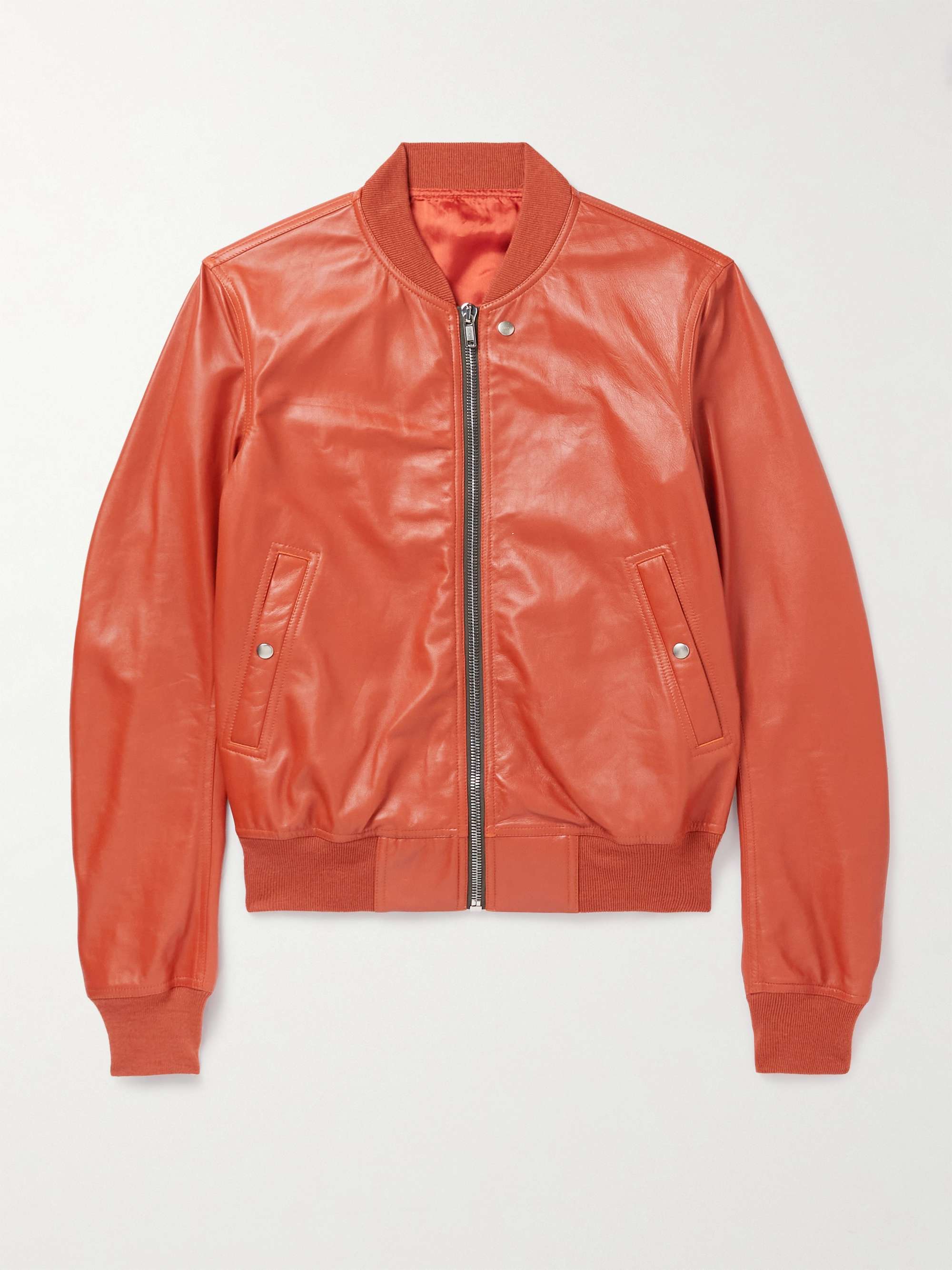 RICK OWENS Leather Bomber Jacket for Men