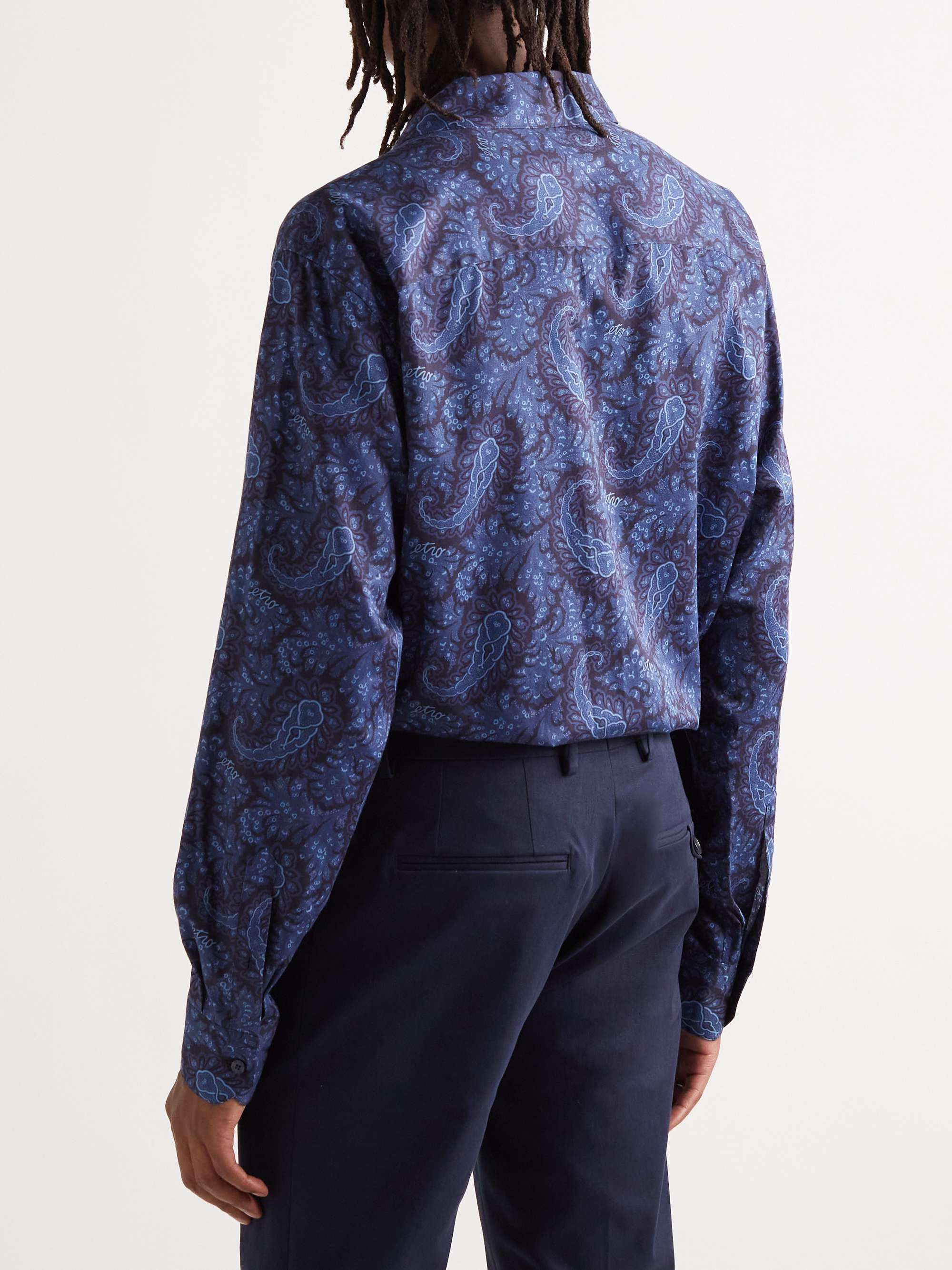 ETRO Camp-Collar Paisley-Print Cotton-Poplin Shirt