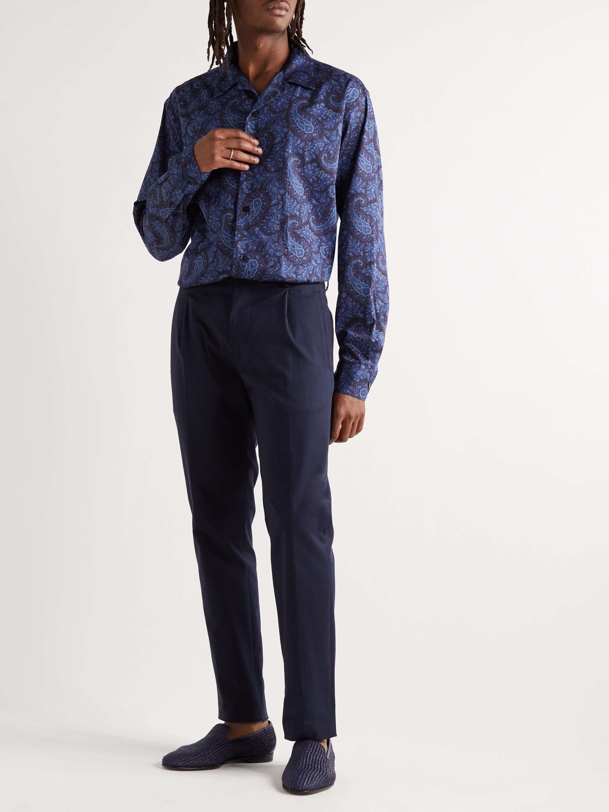 ETRO Camp-Collar Paisley-Print Cotton-Poplin Shirt