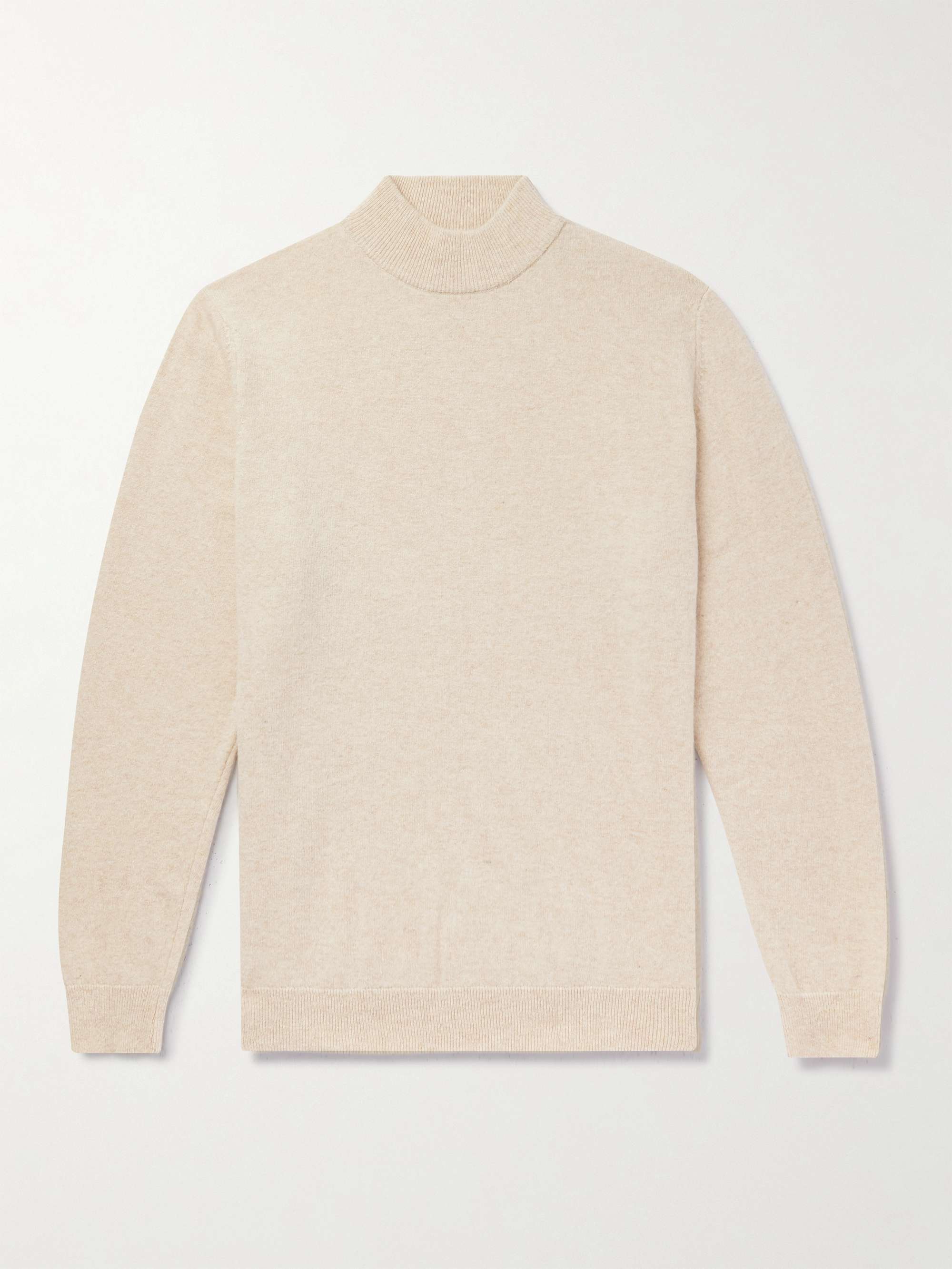 mock neck beige sweater