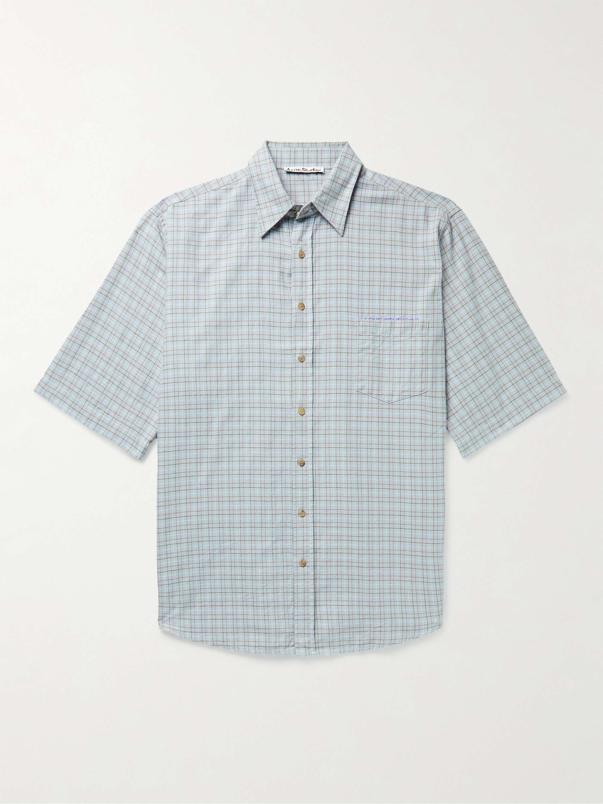 ACNE STUDIOS Sandros Oversized Checked Cotton-Flannel Shirt for 