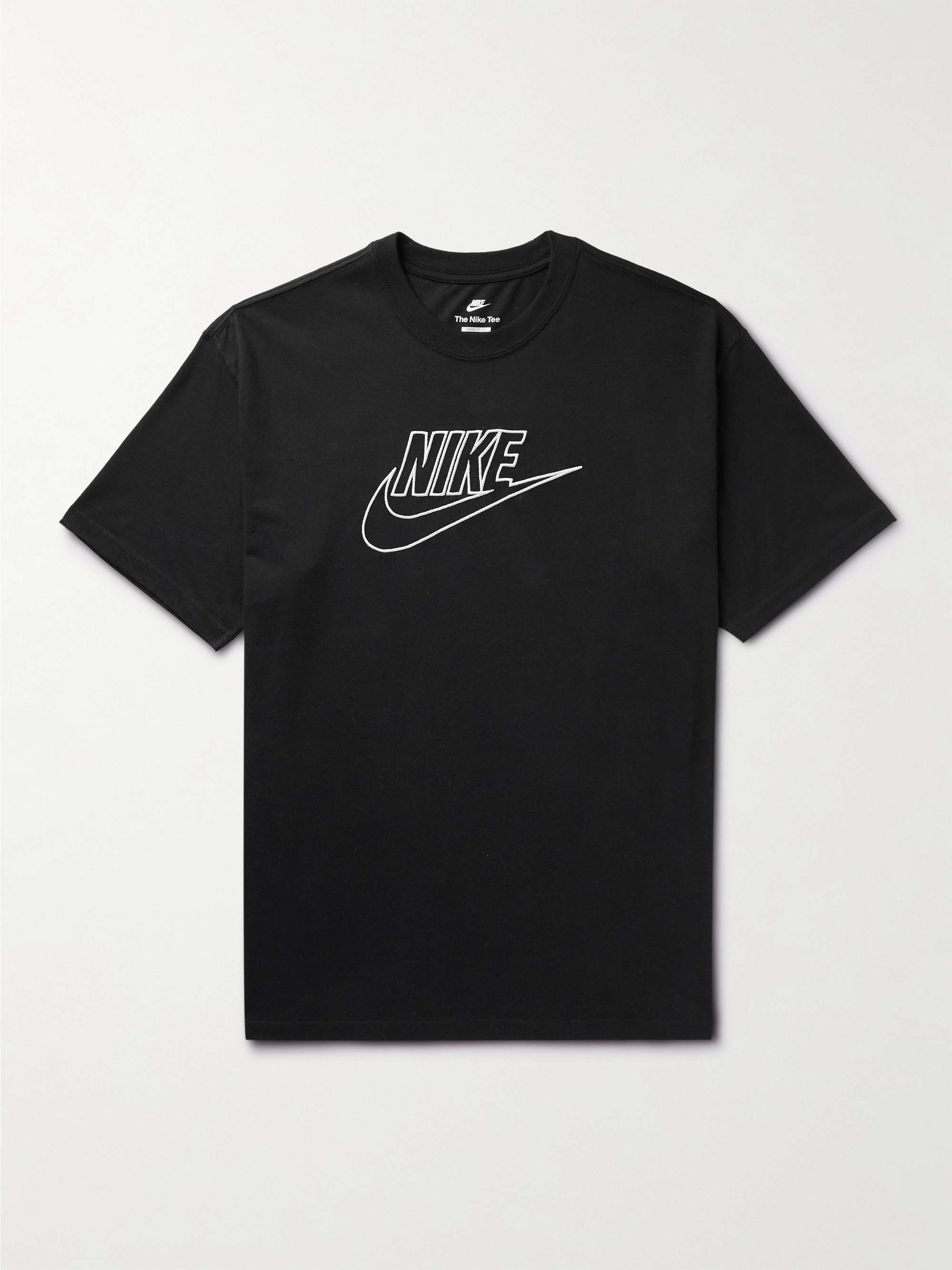 Black Sportswear Logo-Embroidered 