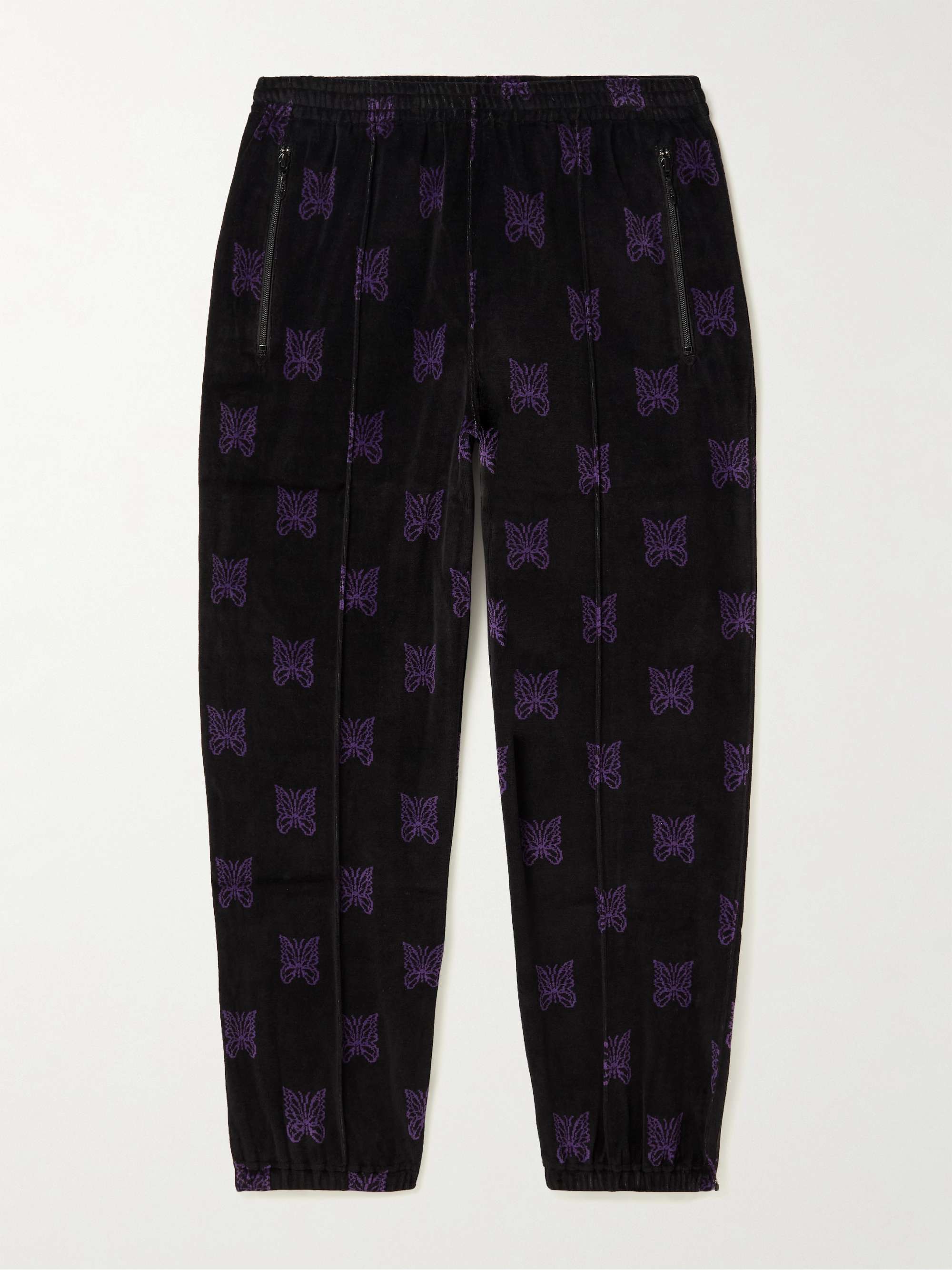 Logo-Jacquard Cotton-Blend Velour Track Pants