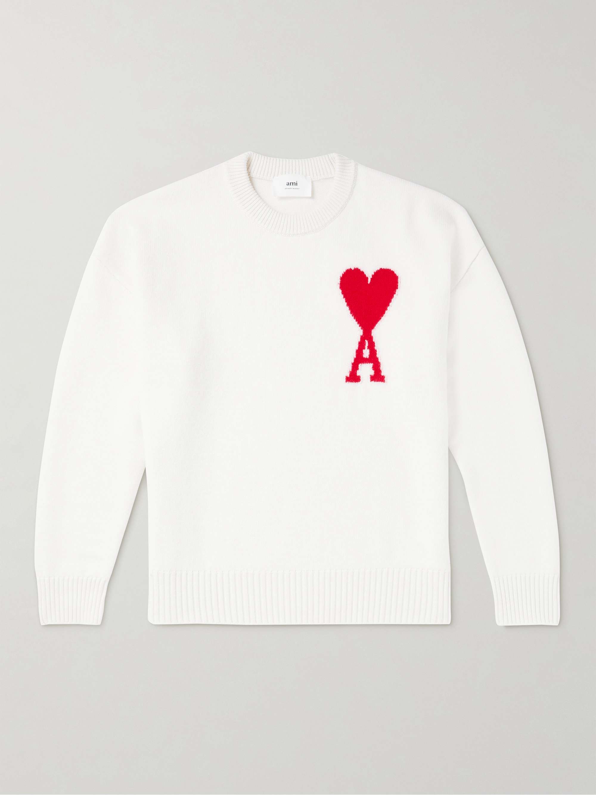 Virgin-wool sweater with two-tone monogram jacquard