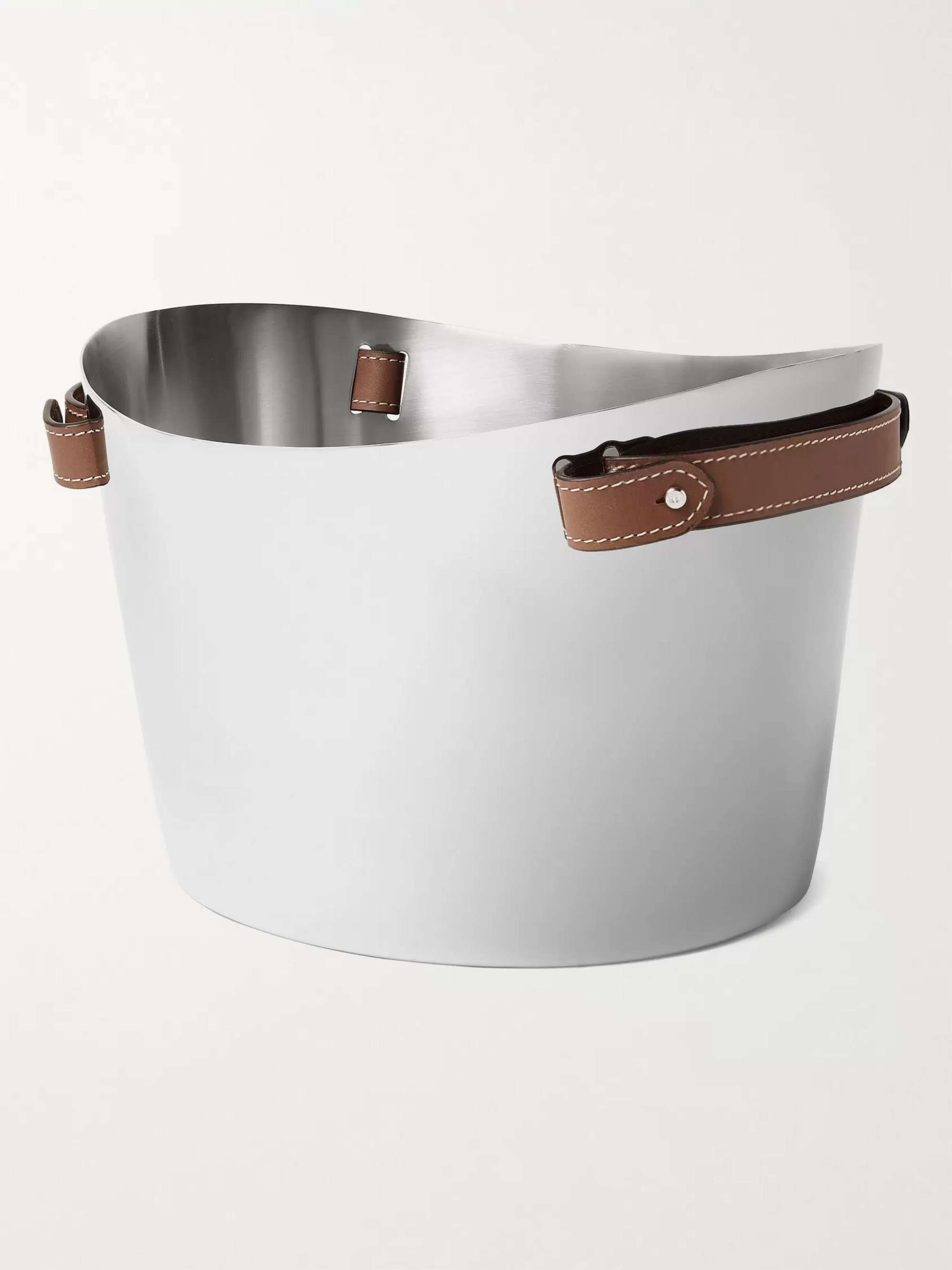 RALPH LAUREN HOME Secchiello da champagne in acciaio inossidabile e pelle Wyatt