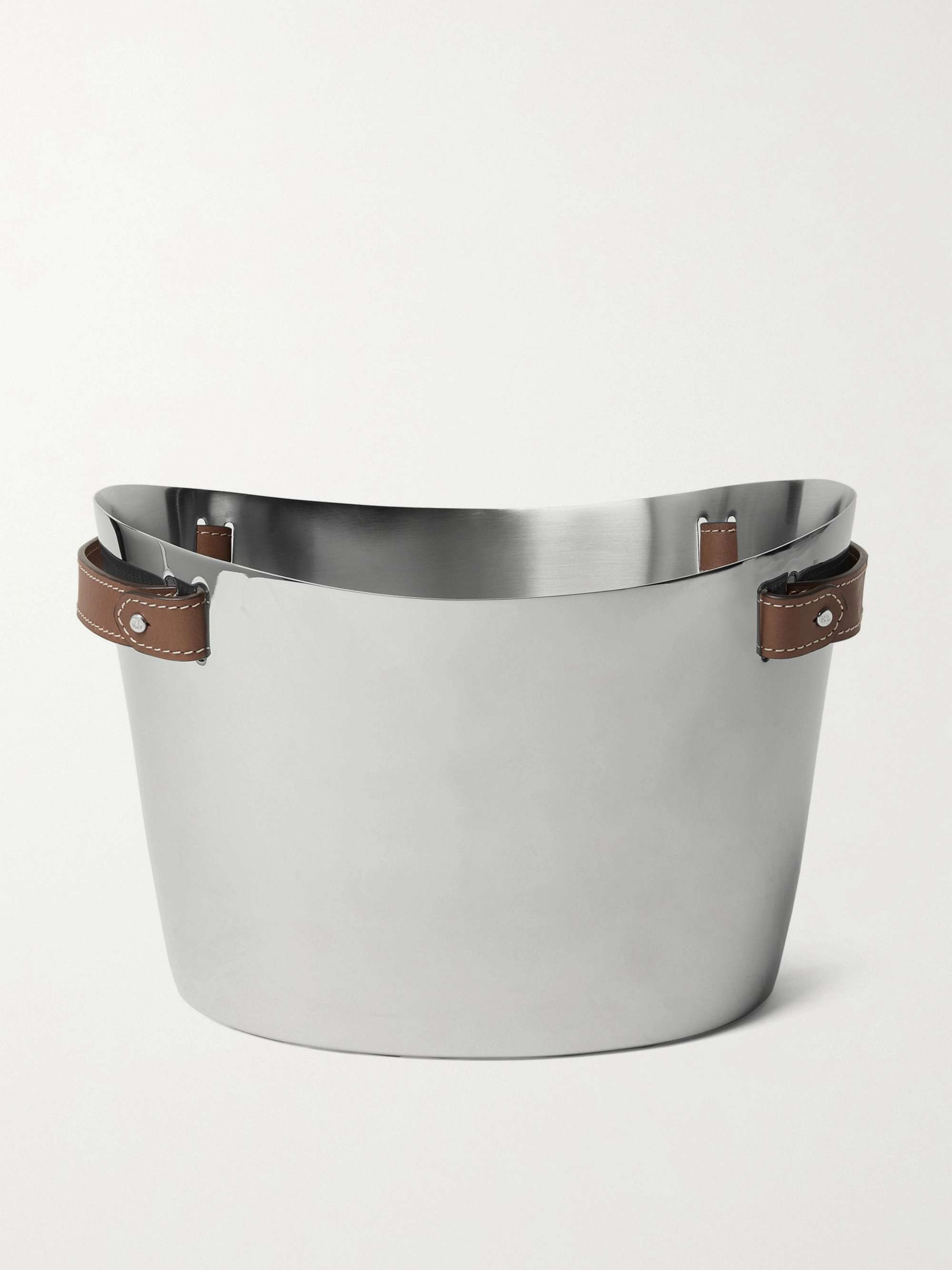 RALPH LAUREN HOME Secchiello da champagne in acciaio inossidabile e pelle Wyatt