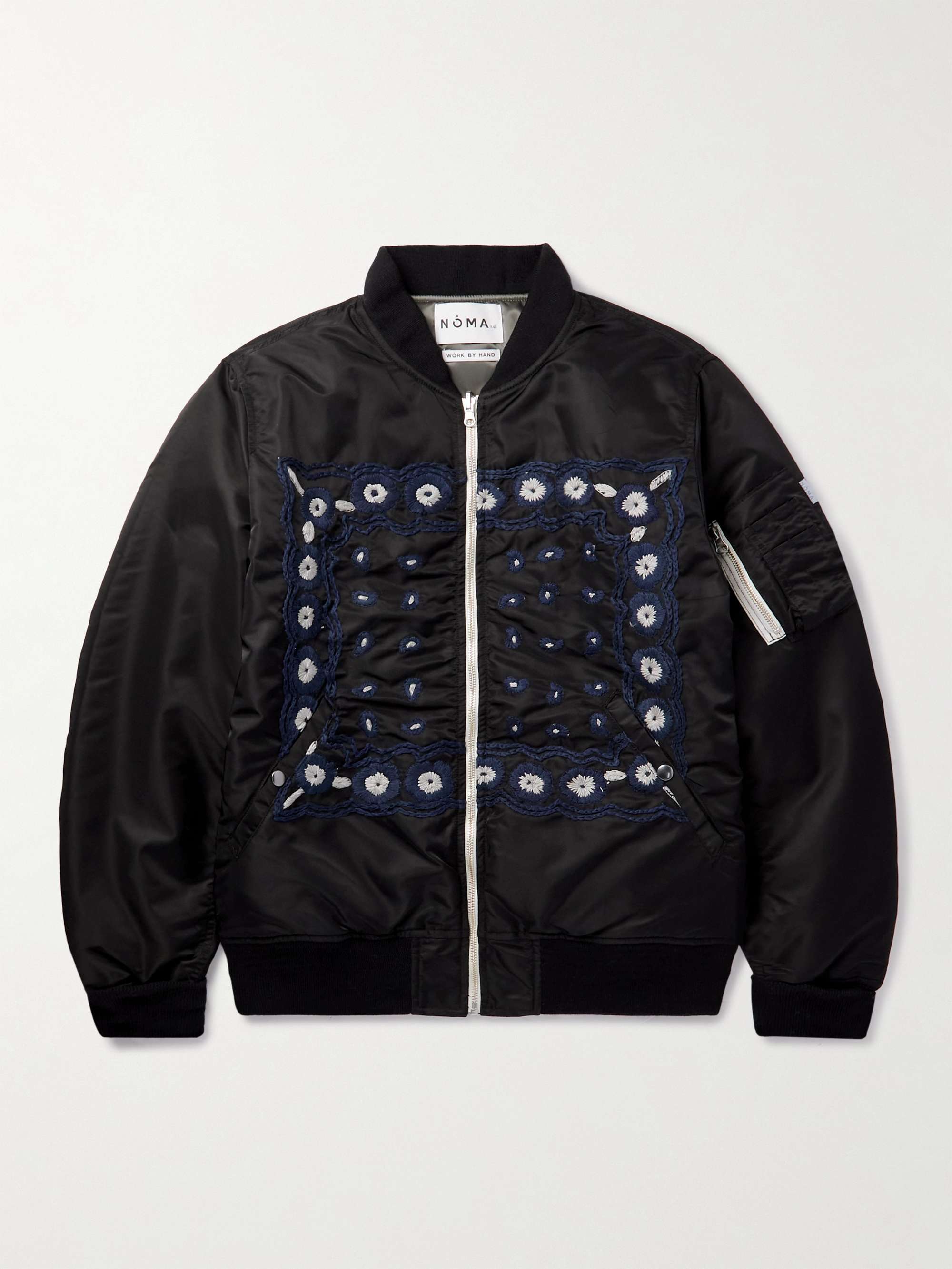 Embroidered Padded Shell Bomber Jacket