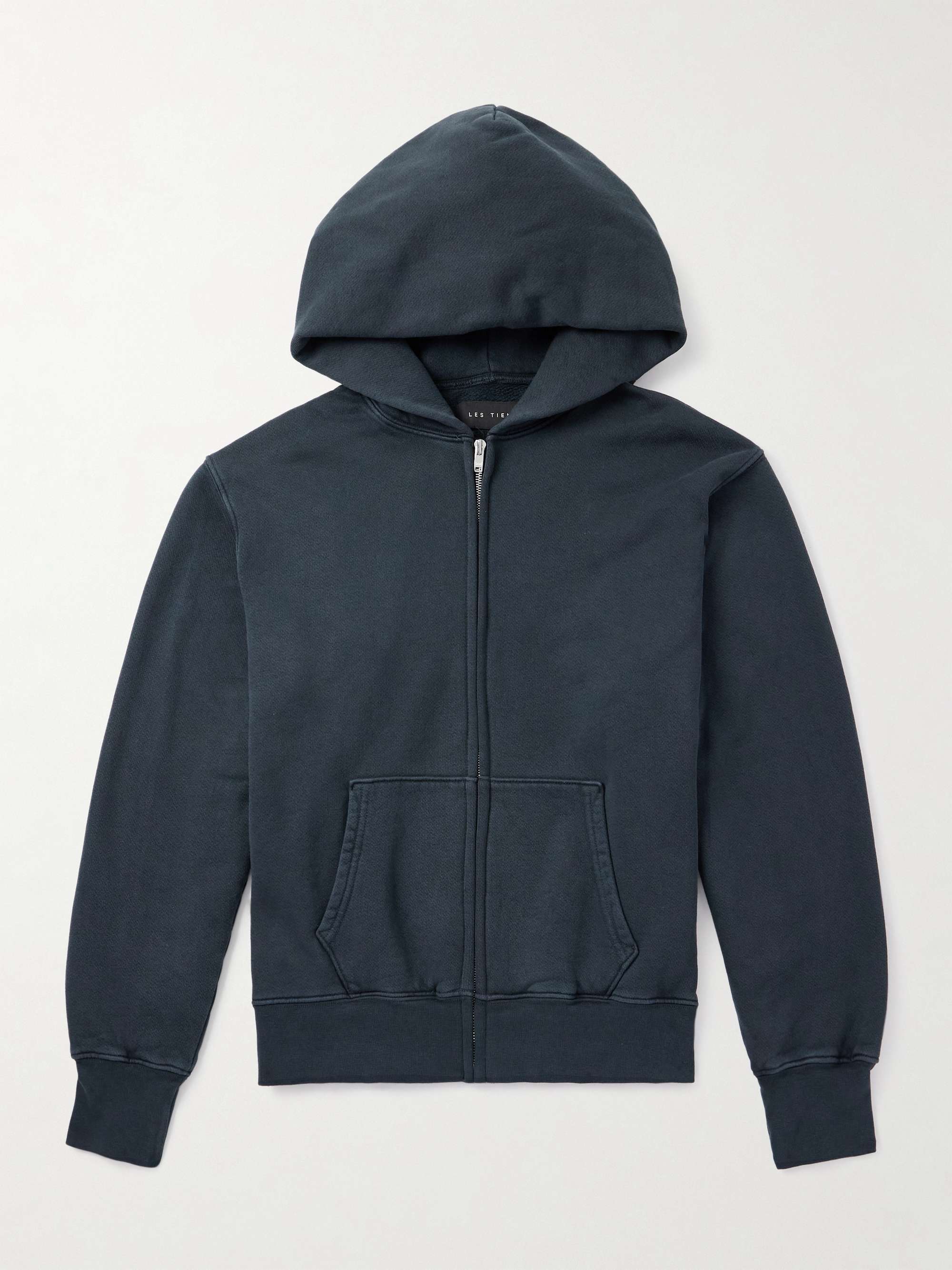 LES TIEN Kapuzenjacke aus Baumwoll-Jersey mit Fleece an der Innenseite in Stückfärbung