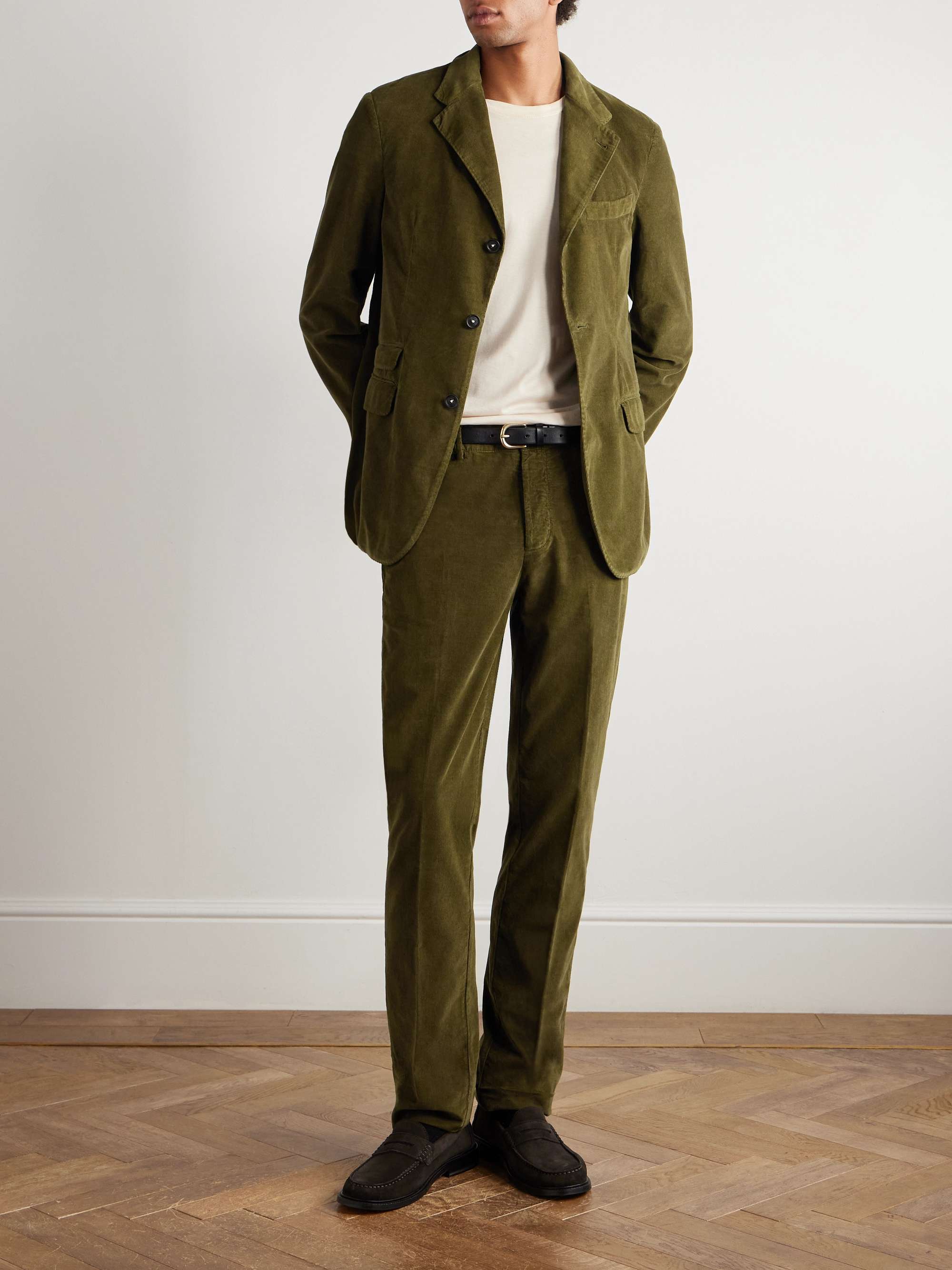 MASSIMO ALBA Unstructured Cotton-Corduroy Suit Jacket