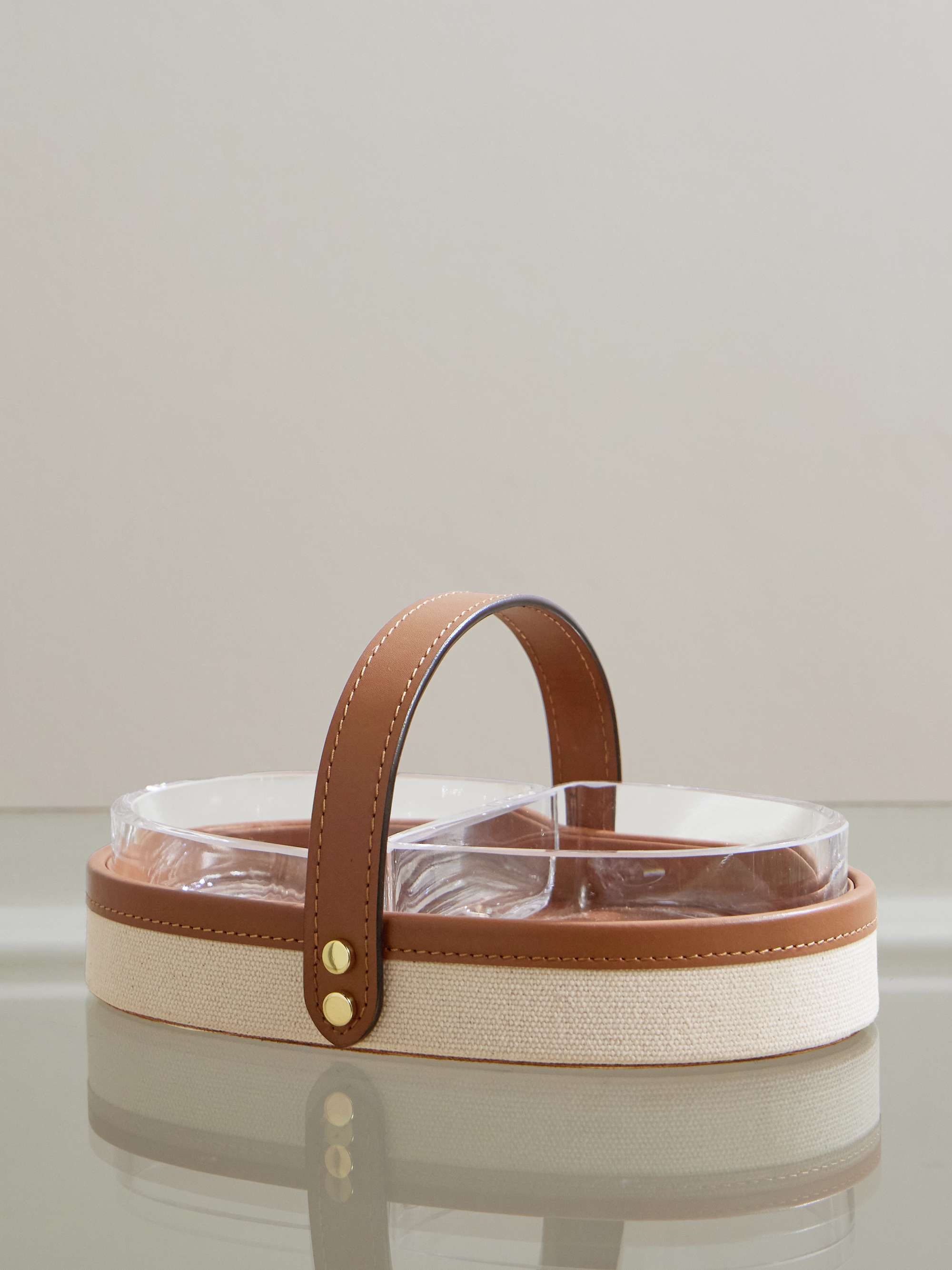 RALPH LAUREN HOME Garrett Canvas, Leather and Glass Nut Bowl
