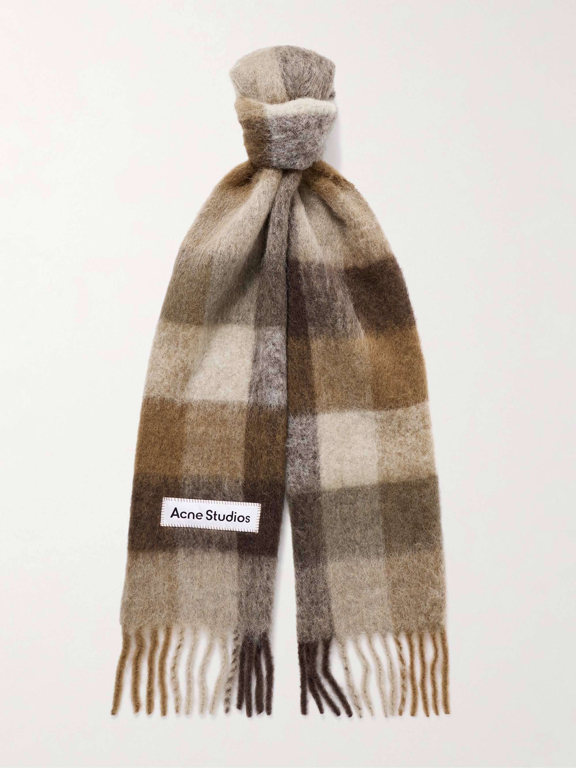 ACNE STUDIOS وشاح Vally محبوك بنقشة المربعات ومزيّن بأهداب