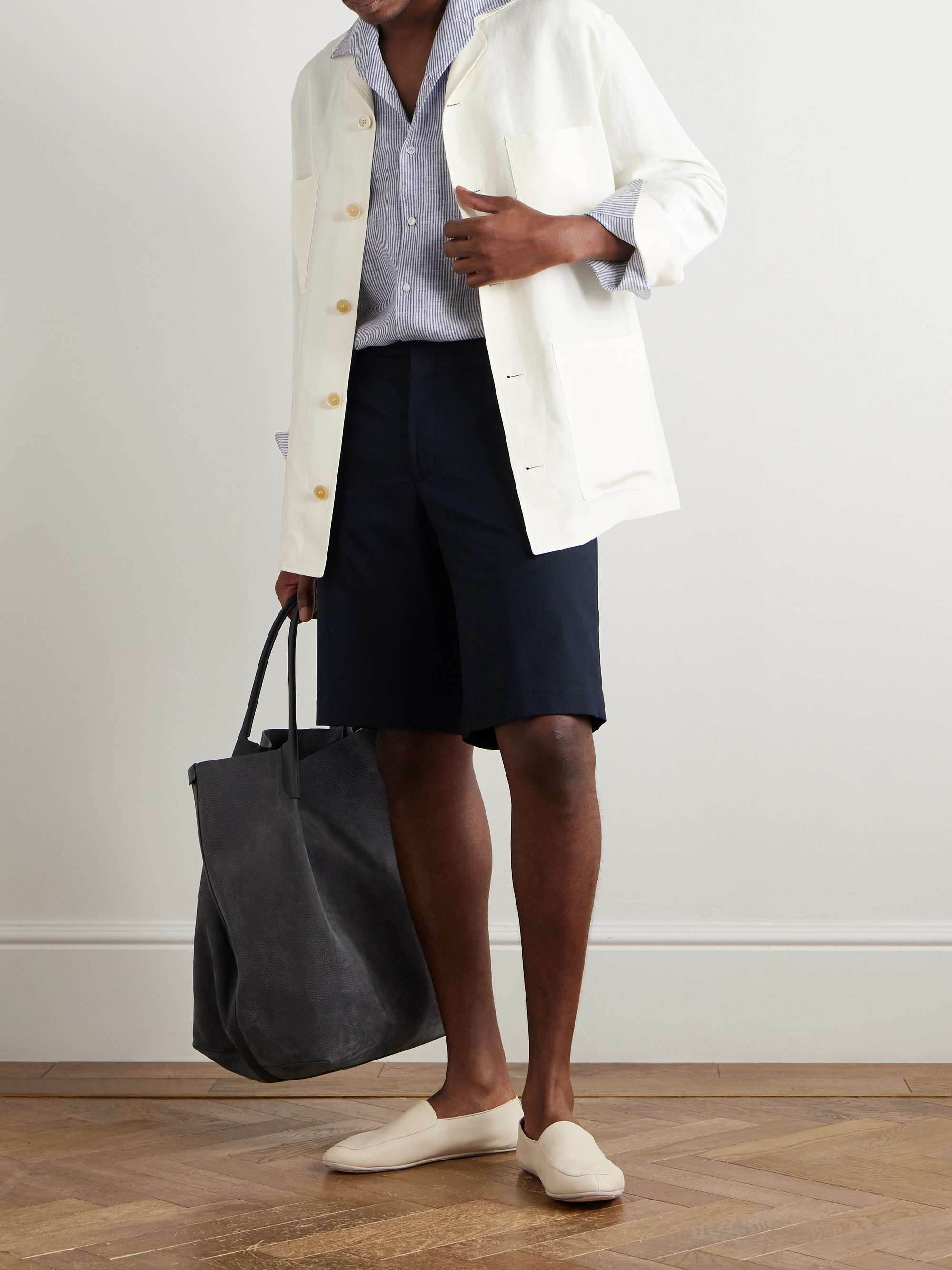 LORO PIANA قميص من الكتّان المخطّط