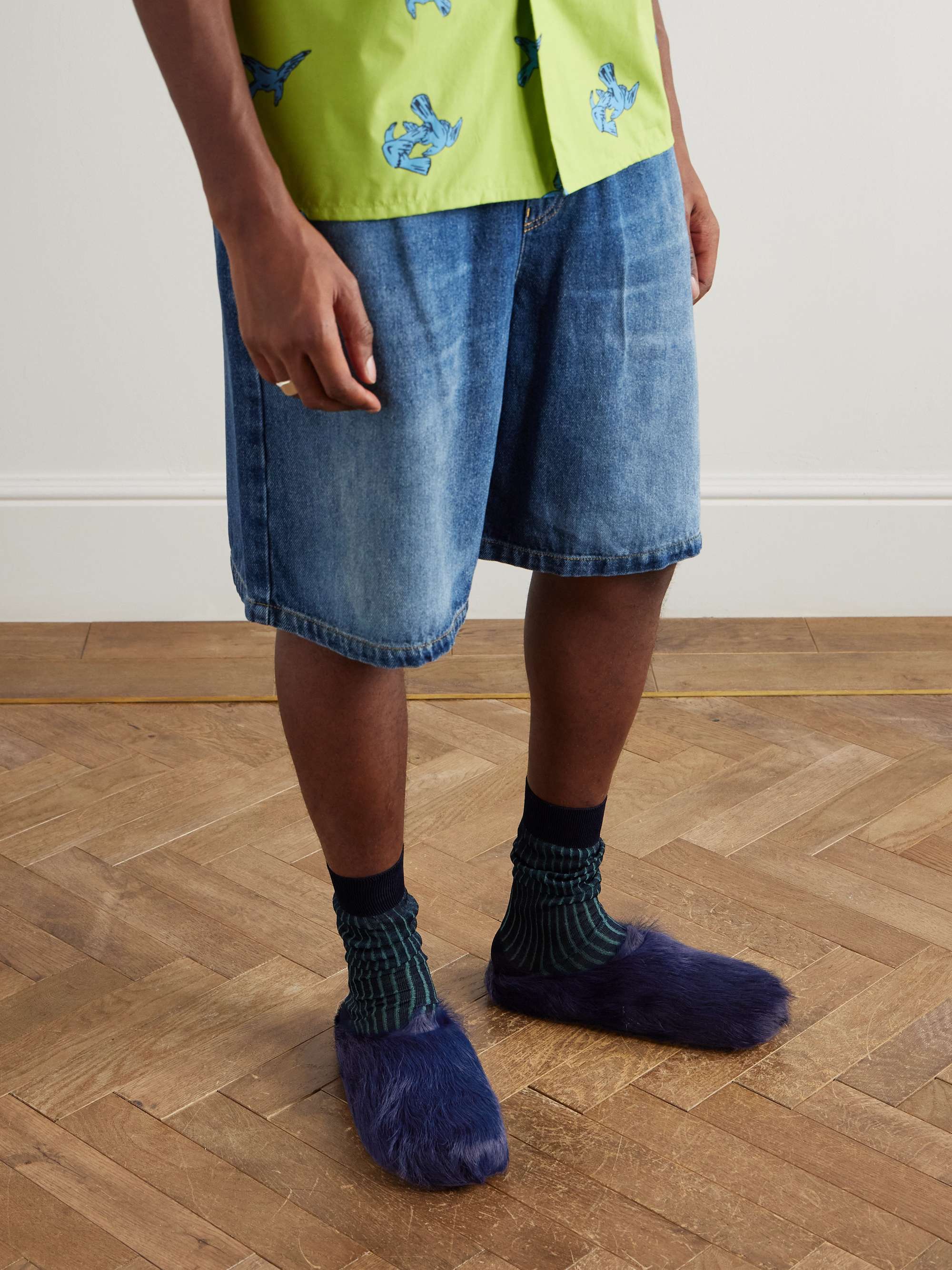 MARNI Fussbett Calf Hair Slippers