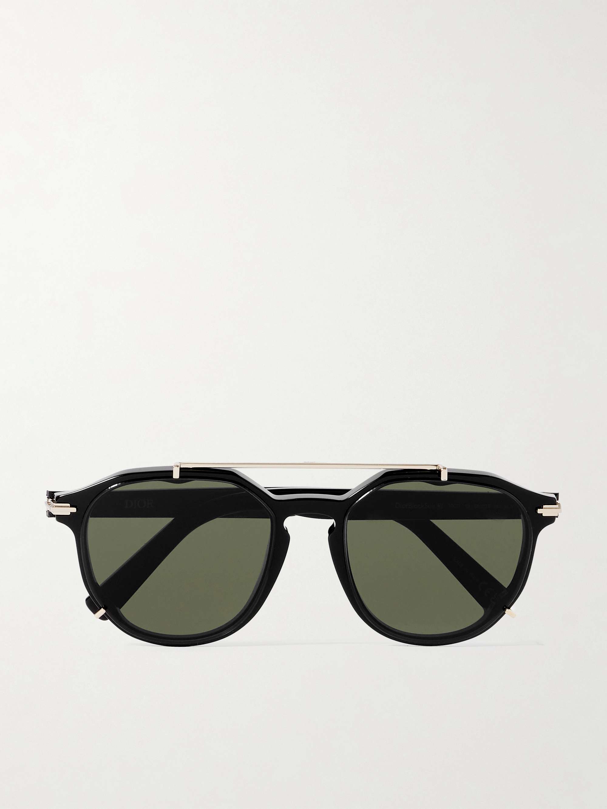 DIOR EYEWEAR DiorBlackSuit RI Round-Frame Acetate and Silver-Tone Sunglasses