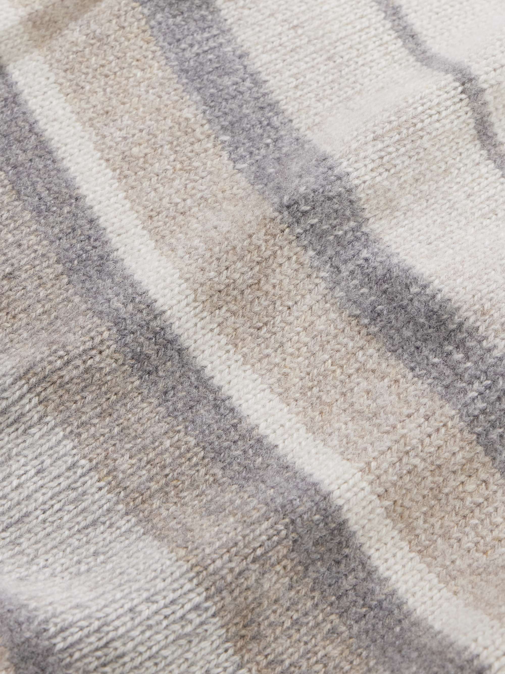 THE ELDER STATESMAN Striped Cashmere Blanket