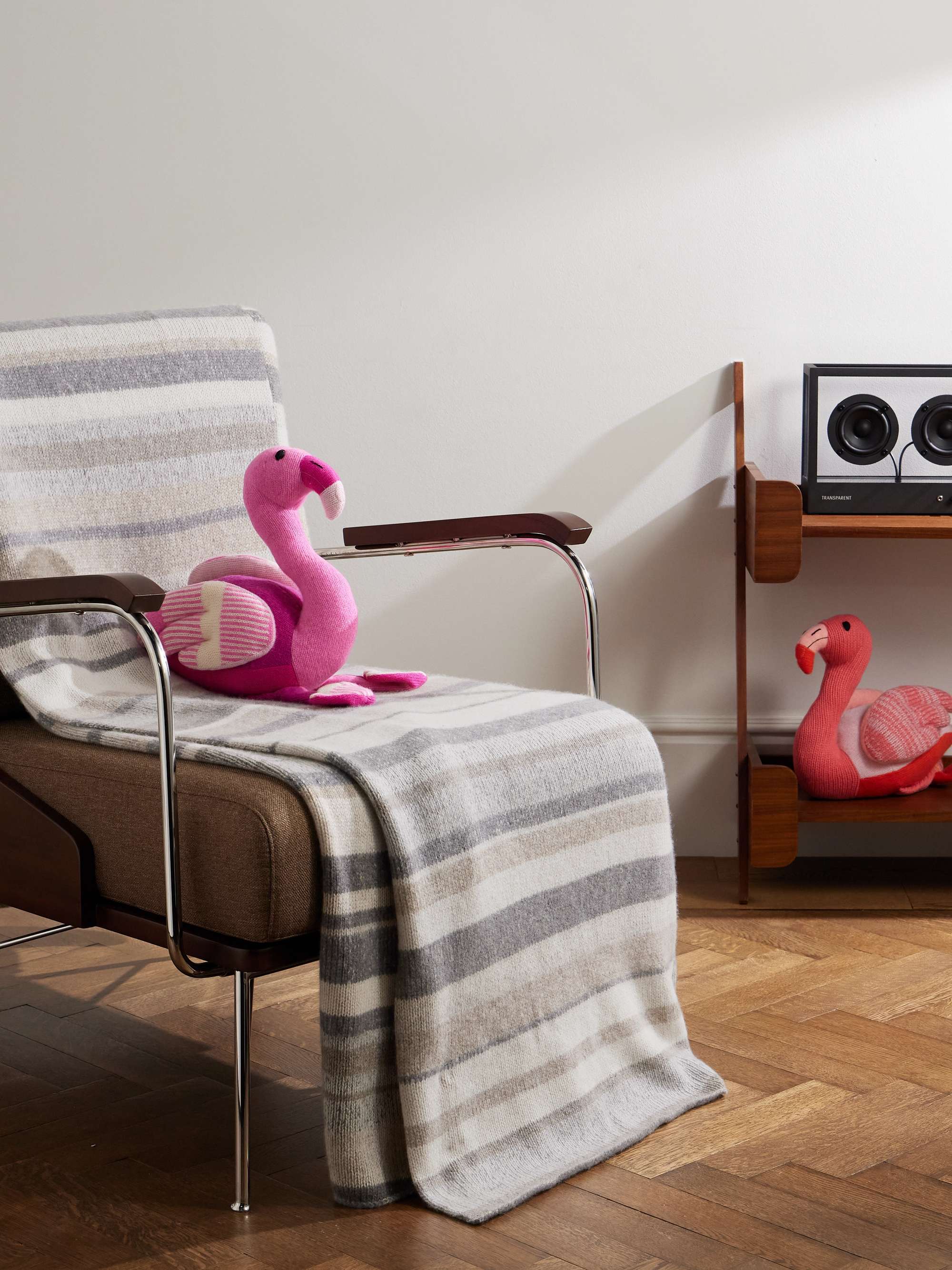 THE ELDER STATESMAN Striped Cashmere Blanket