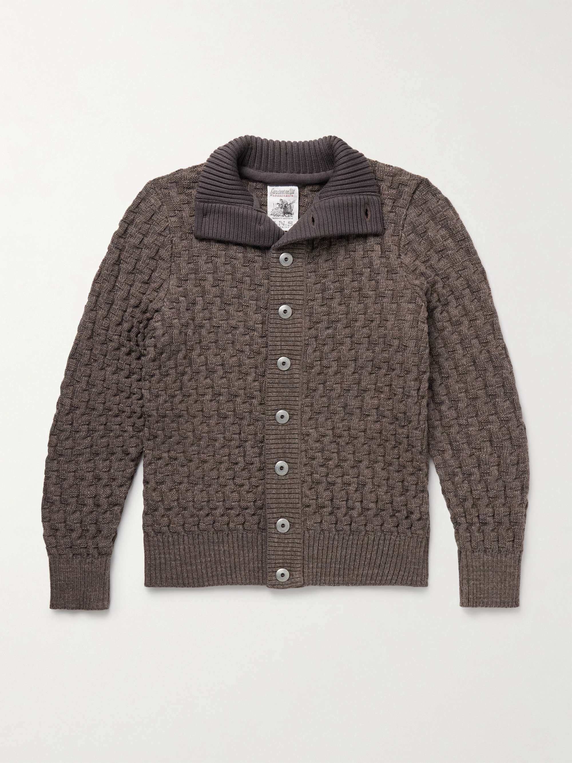 S.N.S. HERNING Stark Textured Virgin Wool Cardigan