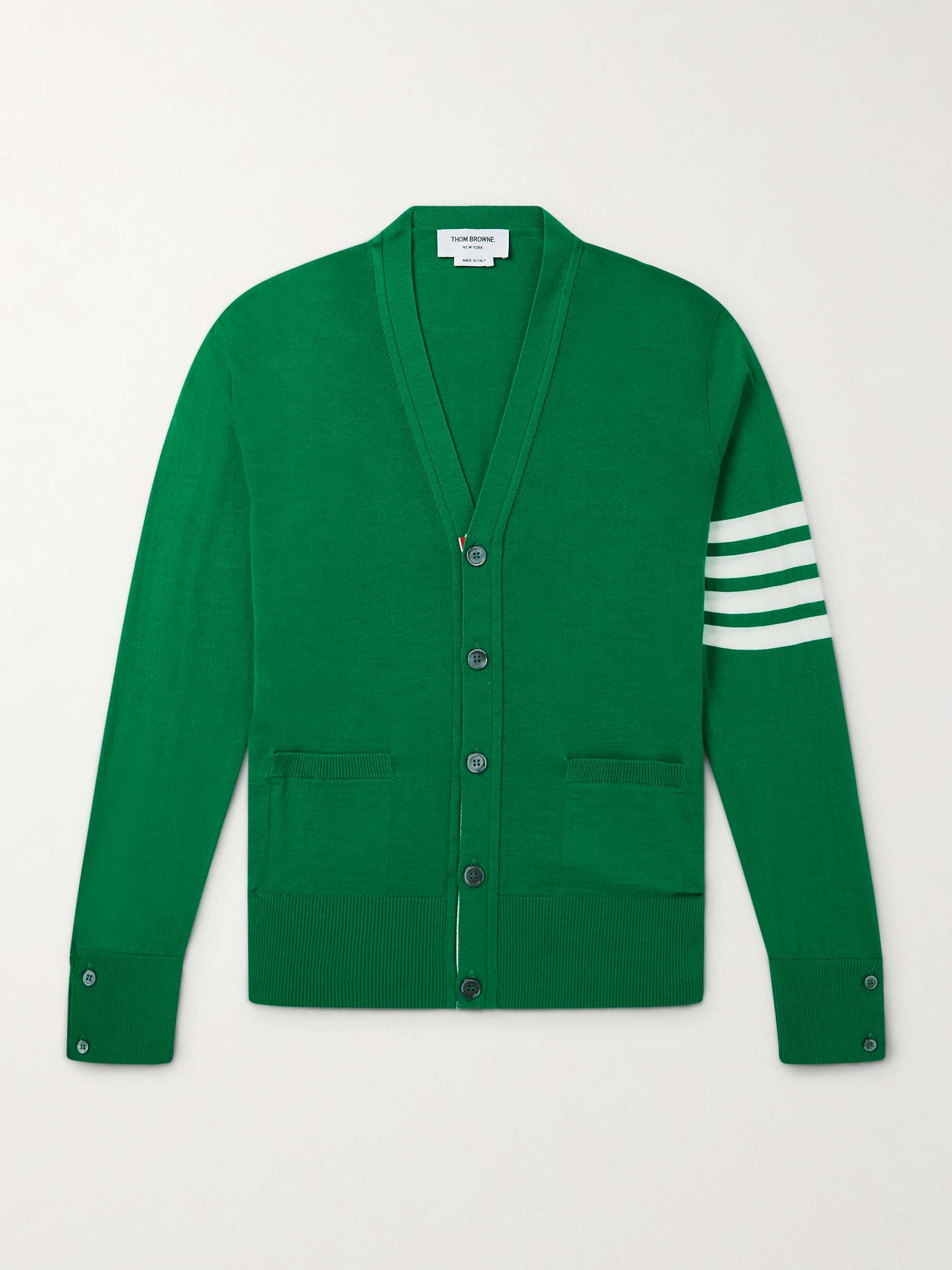 THOM BROWNE Striped Wool Cardigan