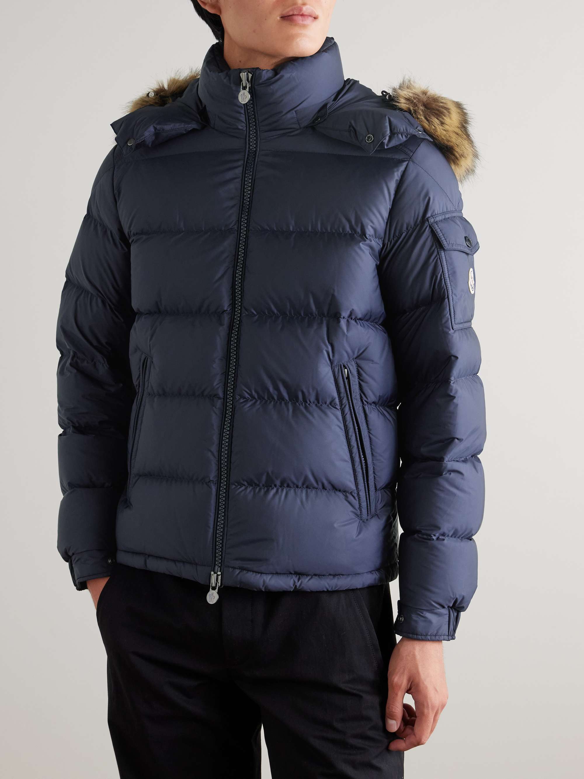 MONCLER Mayaf Faux Fur-Trimmed Quilted Shell Down Jacket