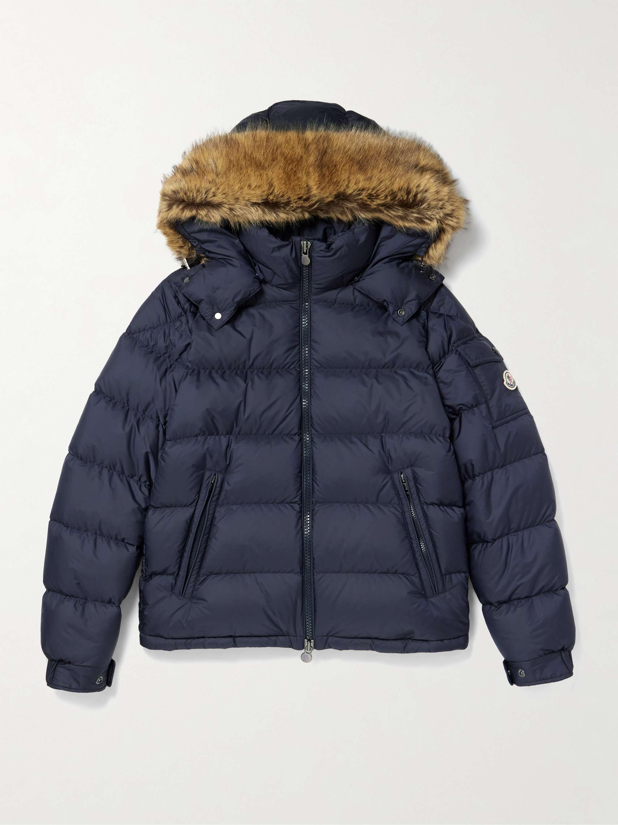 MONCLER Mayaf Faux Fur-Trimmed Quilted Shell Down Jacket