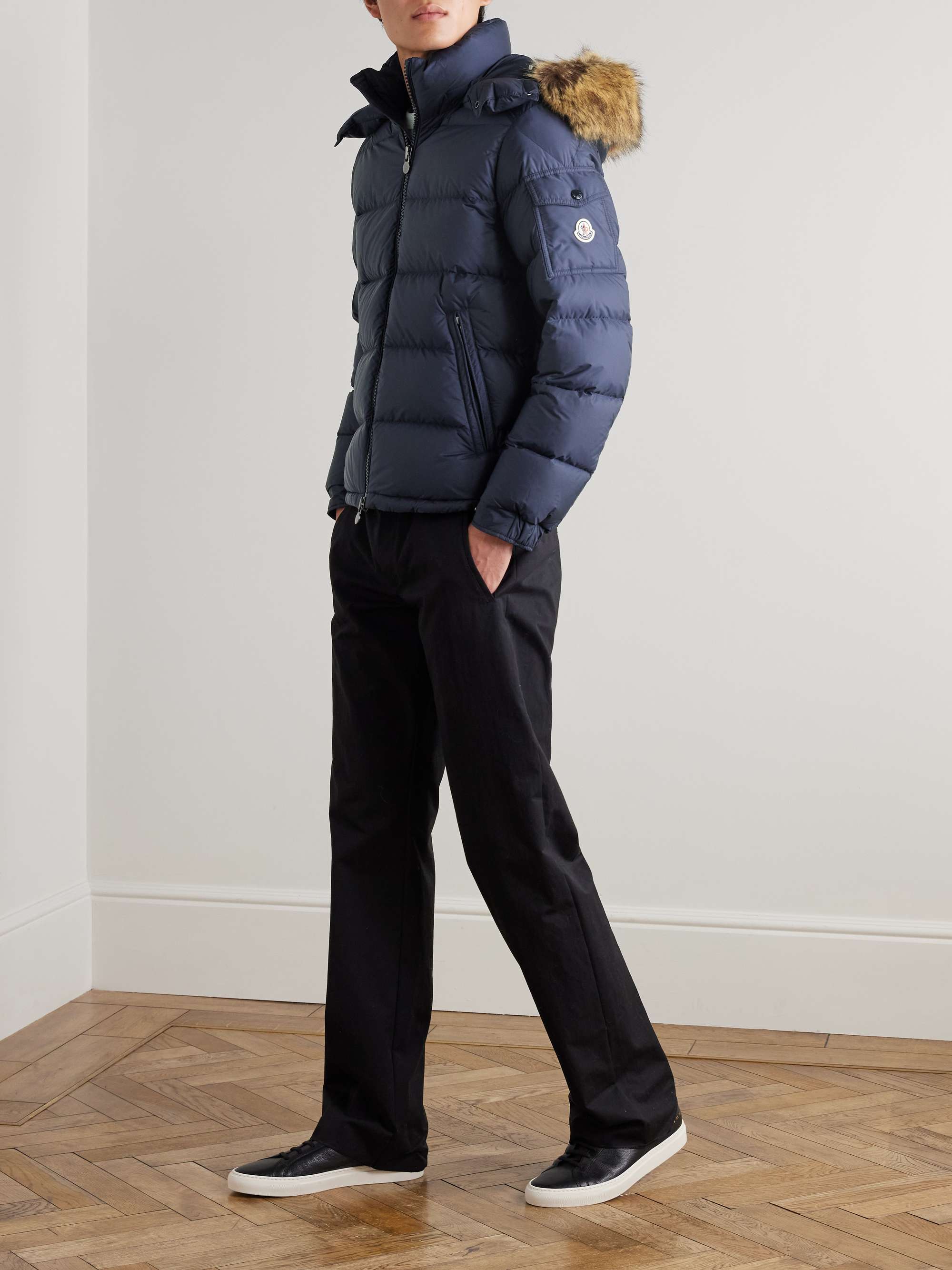 MONCLER Mayaf Faux Fur-Trimmed Quilted Shell Down Jacket