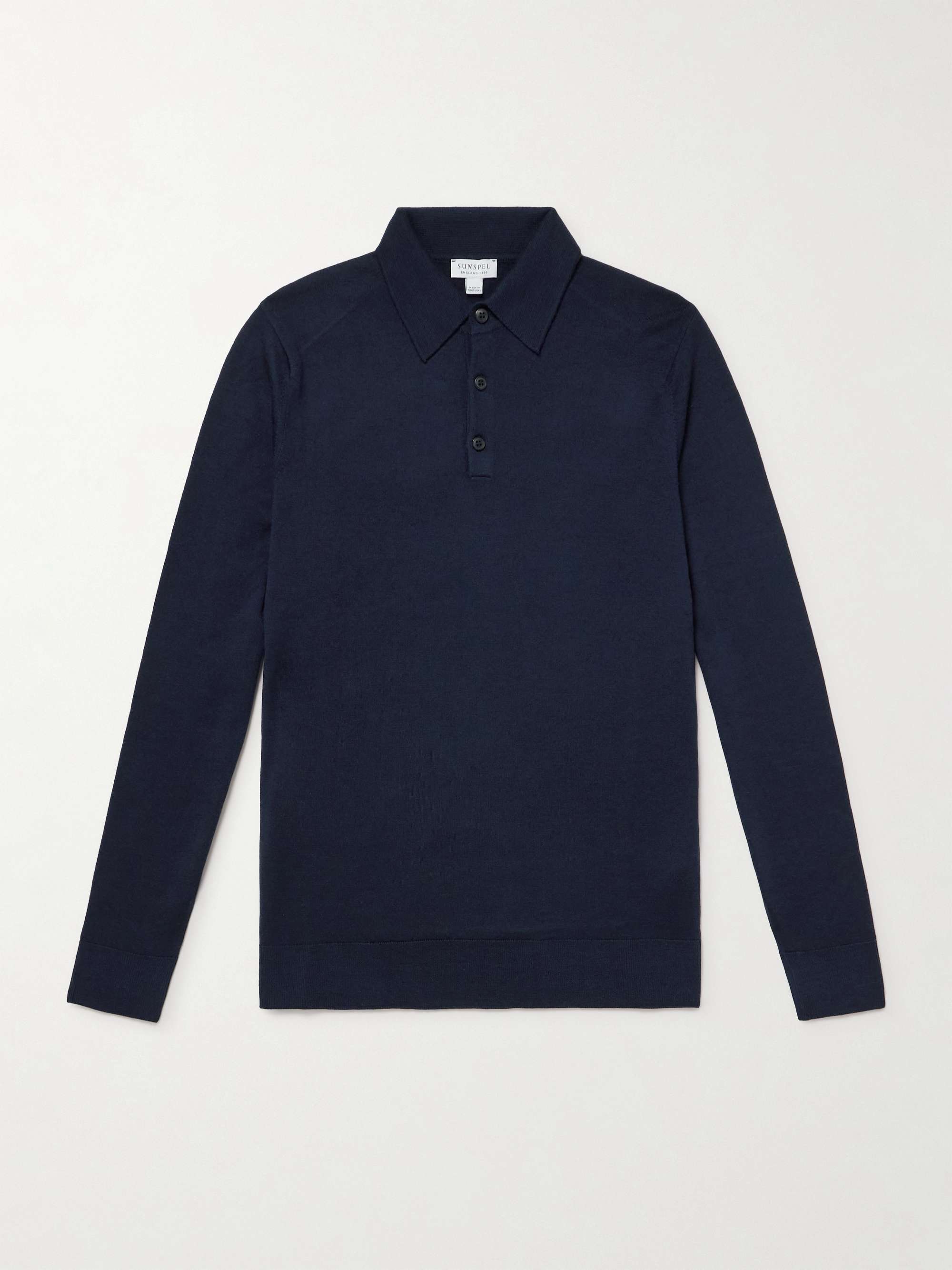 SUNSPEL Slim-Fit Merino Wool Polo Shirt