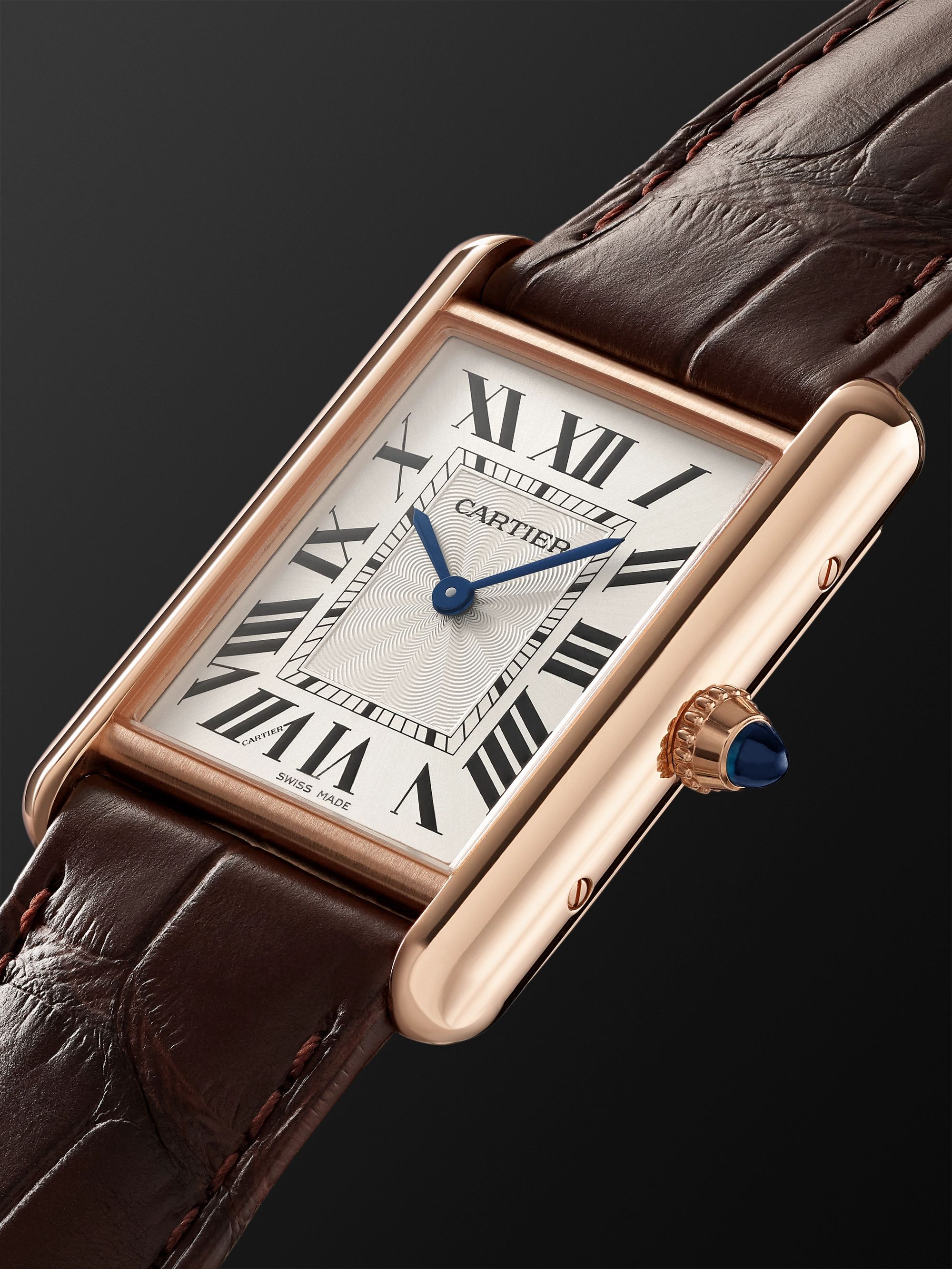 CARTIER Tank Louis Cartier 34mm 18-Karat Rose Gold and Alligator Watch