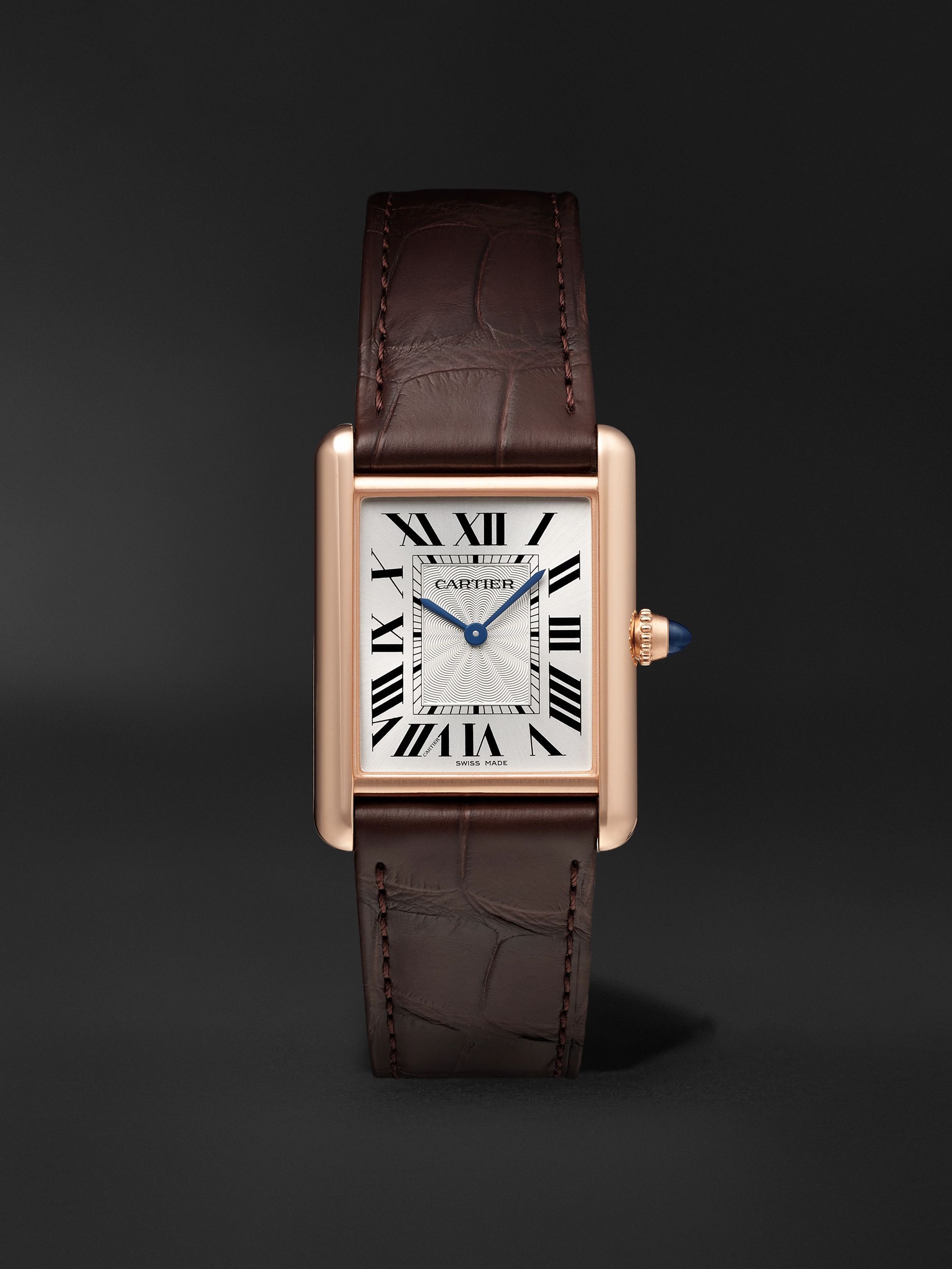 CARTIER Tank Louis Cartier 34mm 18-Karat Rose Gold and Alligator Watch