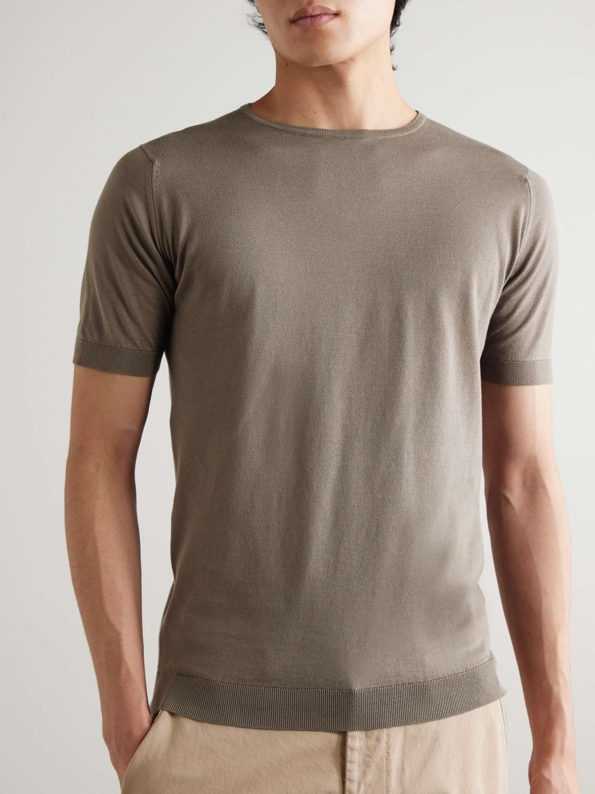 JOHN SMEDLEY Belden Slim-Fit Sea Island Cotton T-Shirt