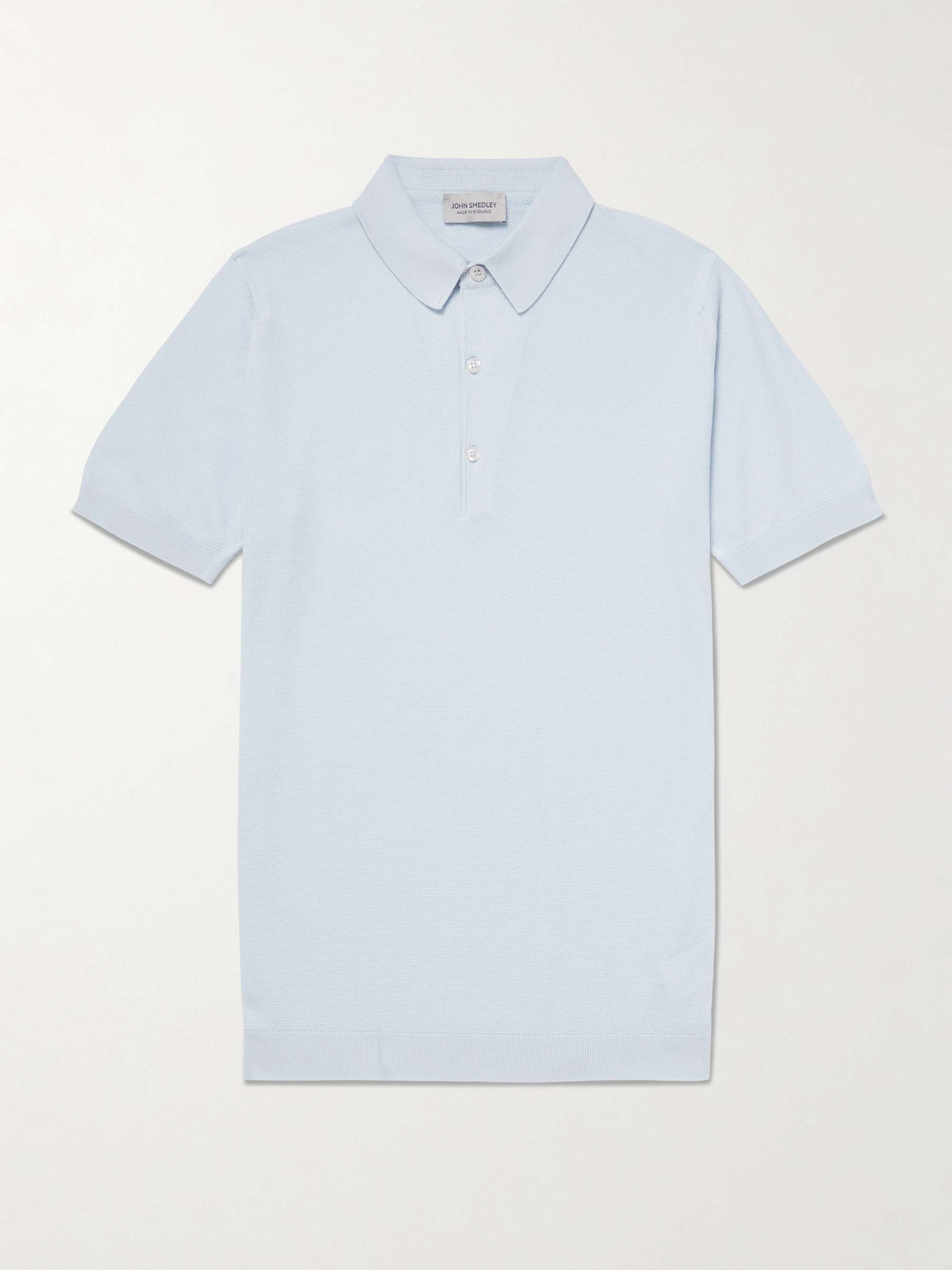 JOHN SMEDLEY Roth Slim-Fit Sea Island Cotton-Piqué Polo Shirt