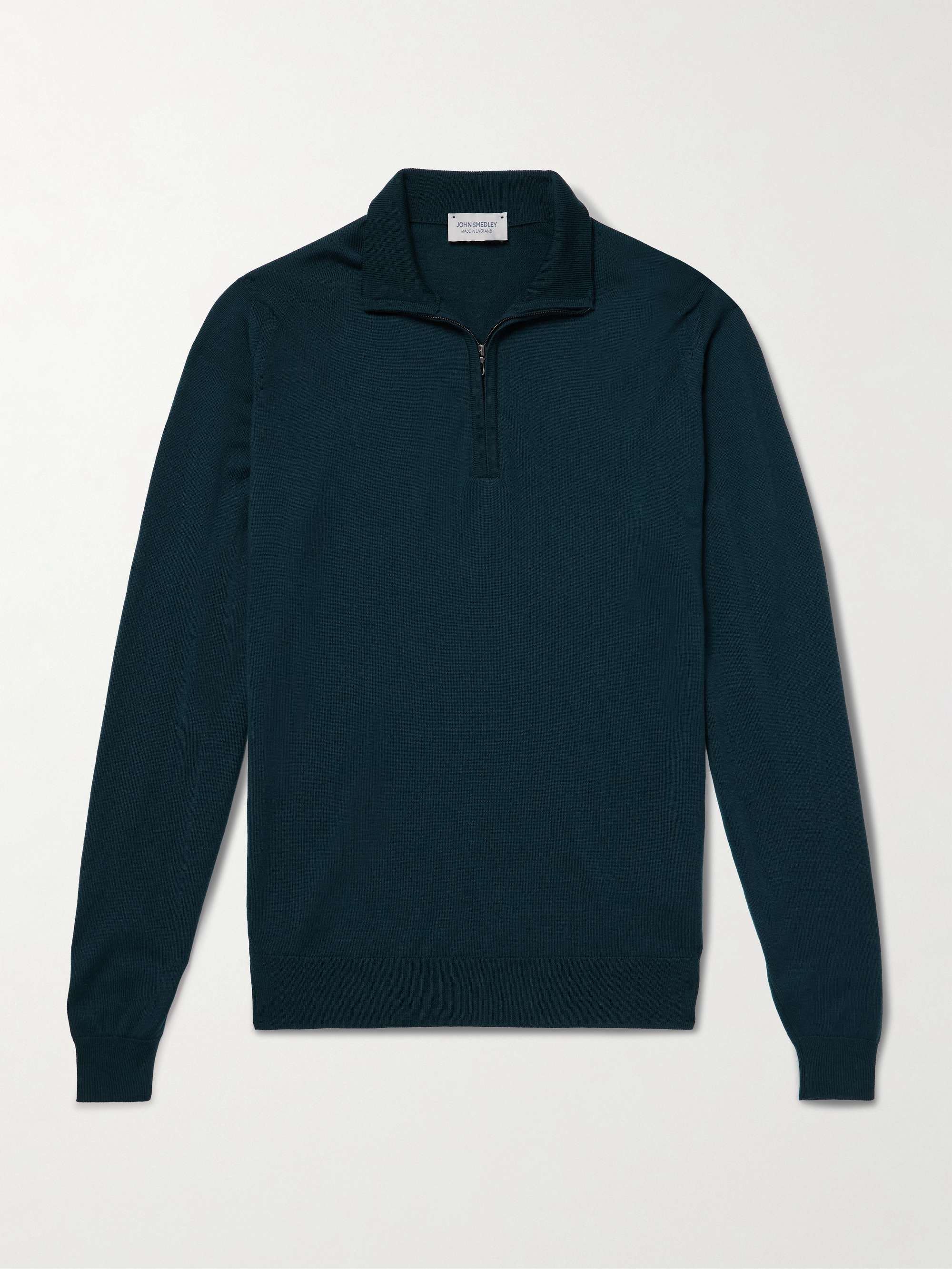 JOHN SMEDLEY Tapton Slim-Fit Merino Wool Half-Zip Sweater