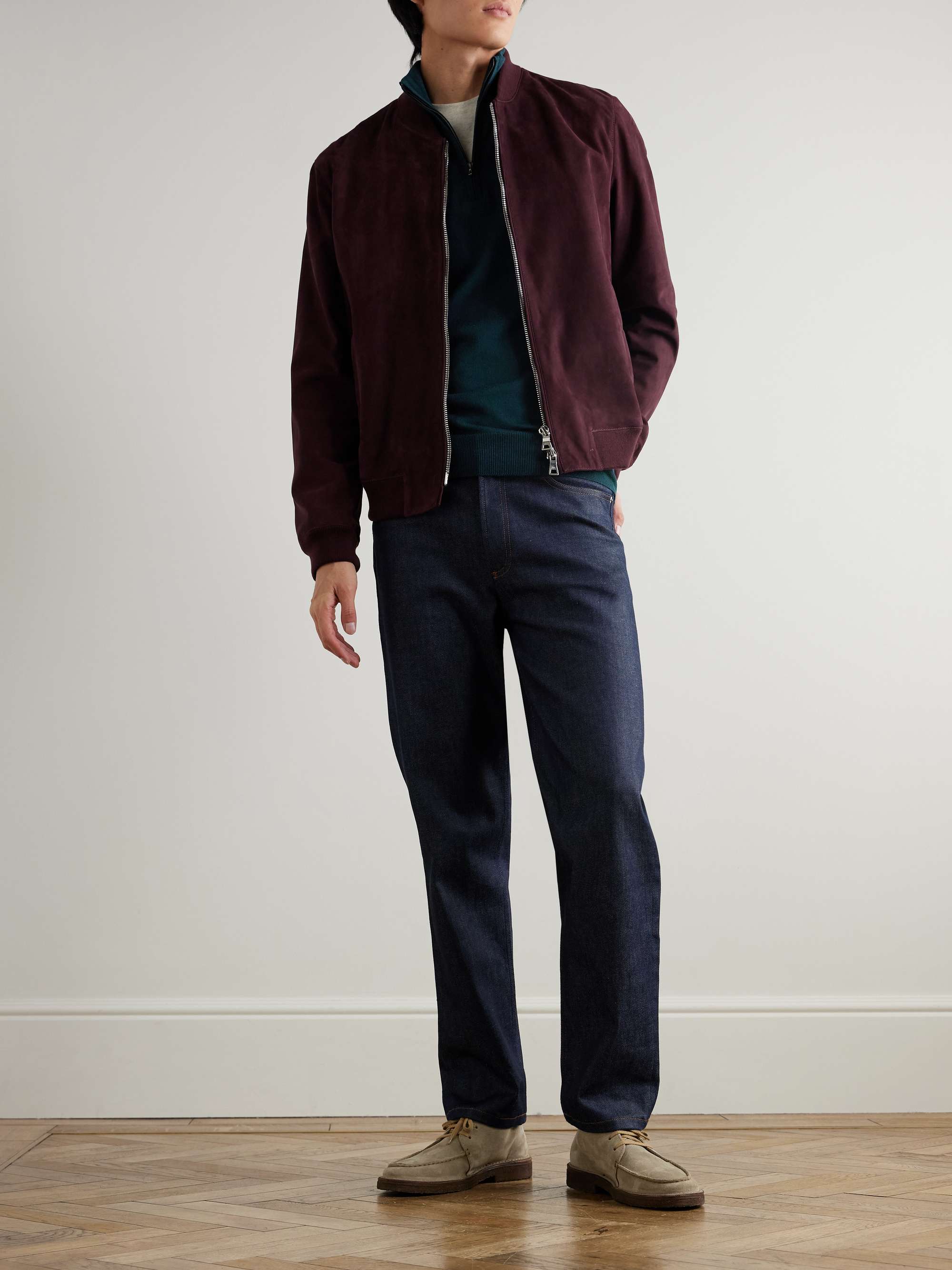 JOHN SMEDLEY Tapton Slim-Fit Merino Wool Half-Zip Sweater