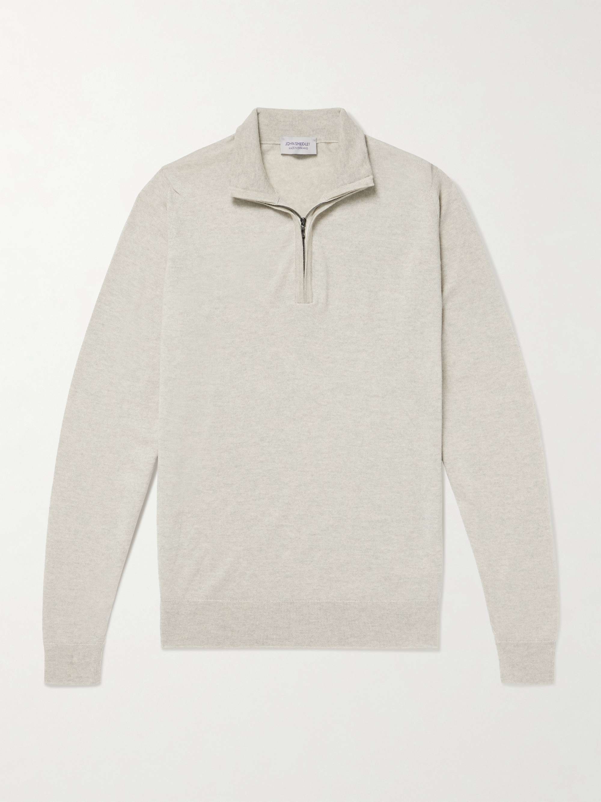 JOHN SMEDLEY Tapton Slim-Fit Merino Wool Half-Zip Sweater