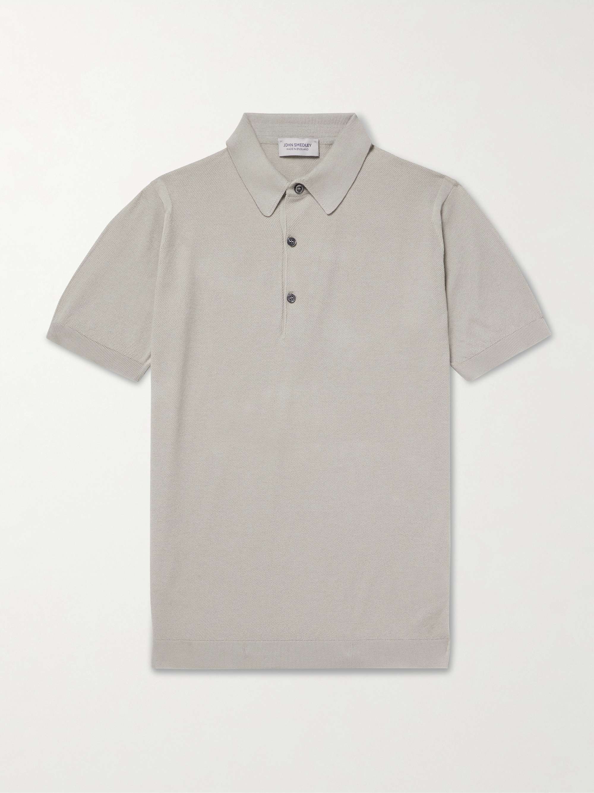 JOHN SMEDLEY Roth Slim-Fit Sea Island Cotton-Piqué Polo Shirt