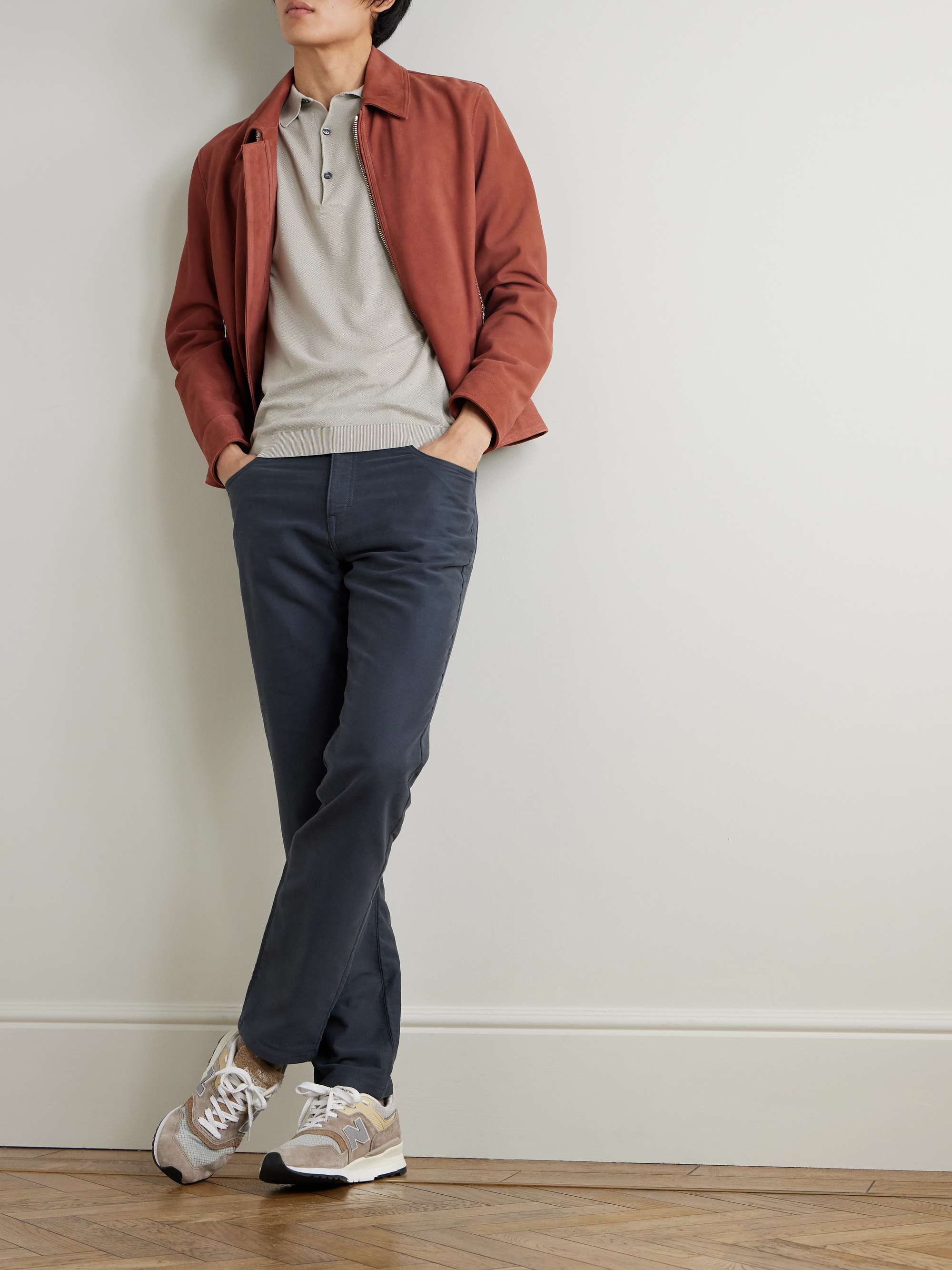 JOHN SMEDLEY Roth Slim-Fit Sea Island Cotton-Piqué Polo Shirt