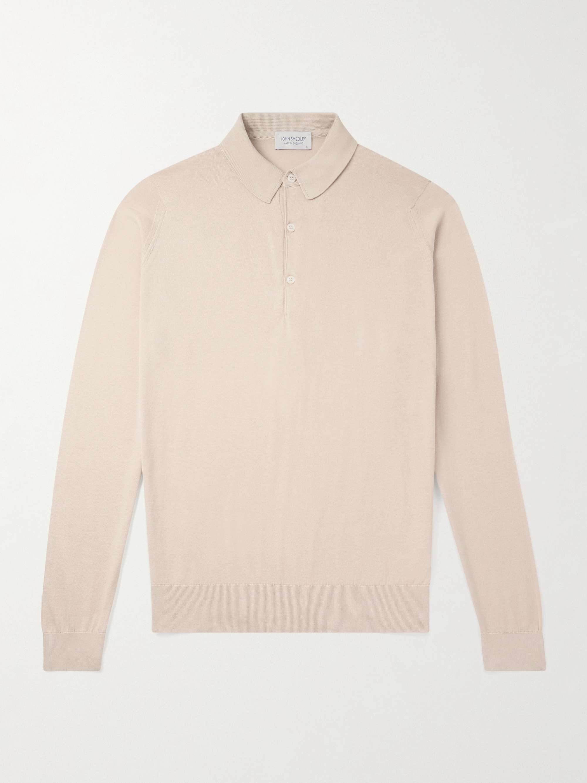 JOHN SMEDLEY كنزة بولو Bradwell من قطن Sea Island بقصة ضيقة