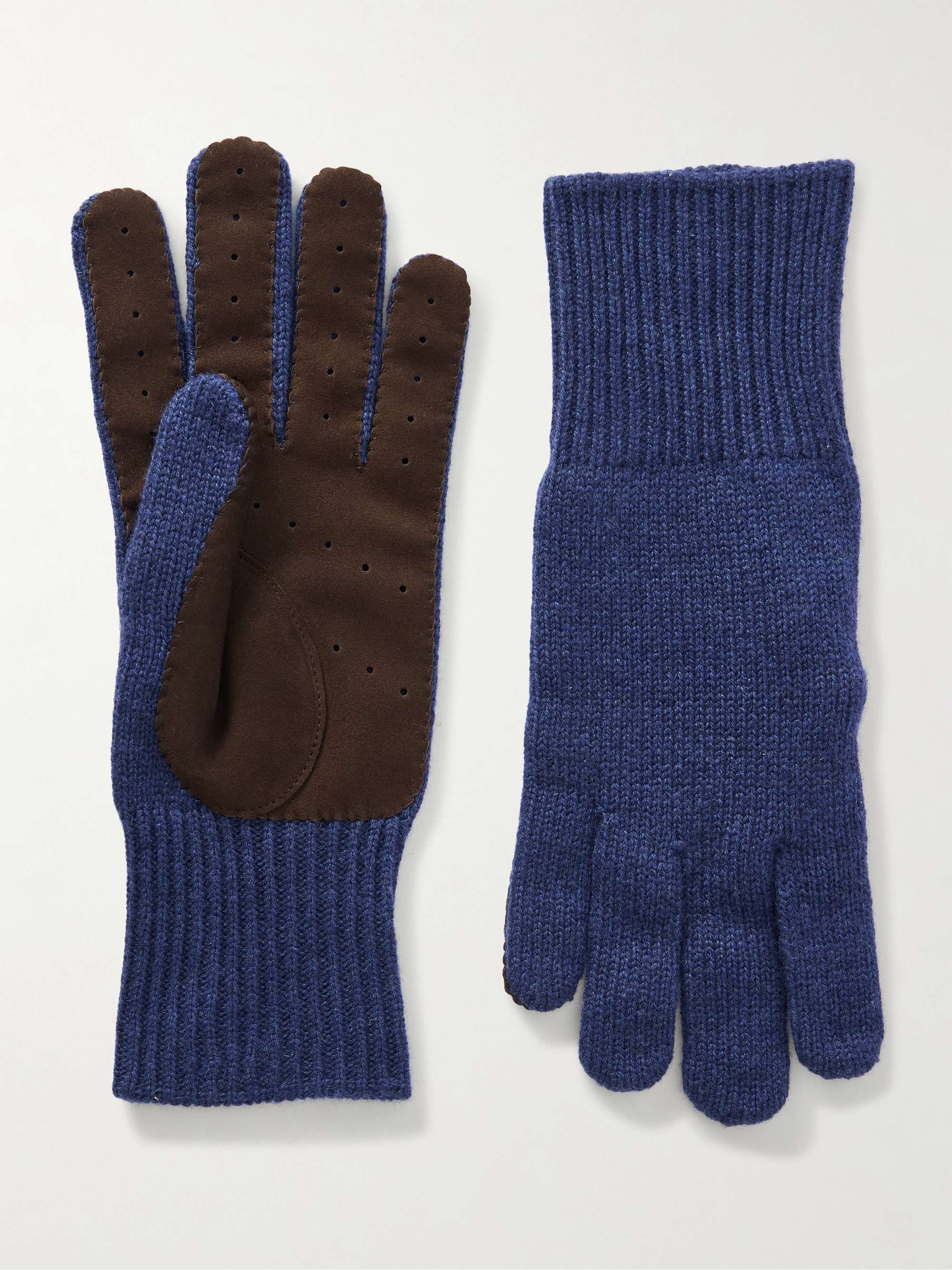 BRUNELLO CUCINELLI Suede-Trimmed Cashmere Gloves