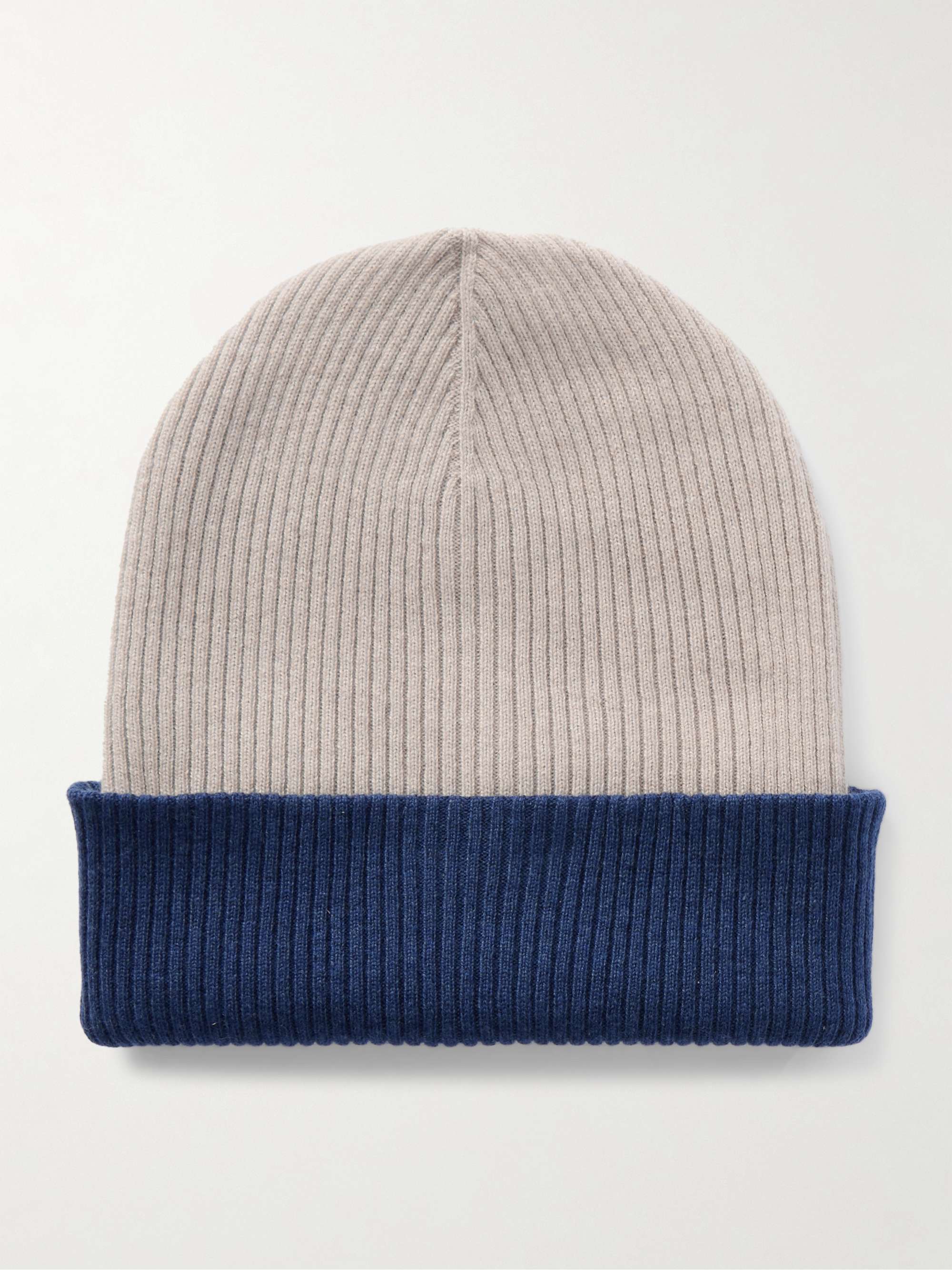 BRUNELLO CUCINELLI Reversible Ribbed Cashmere Beanie
