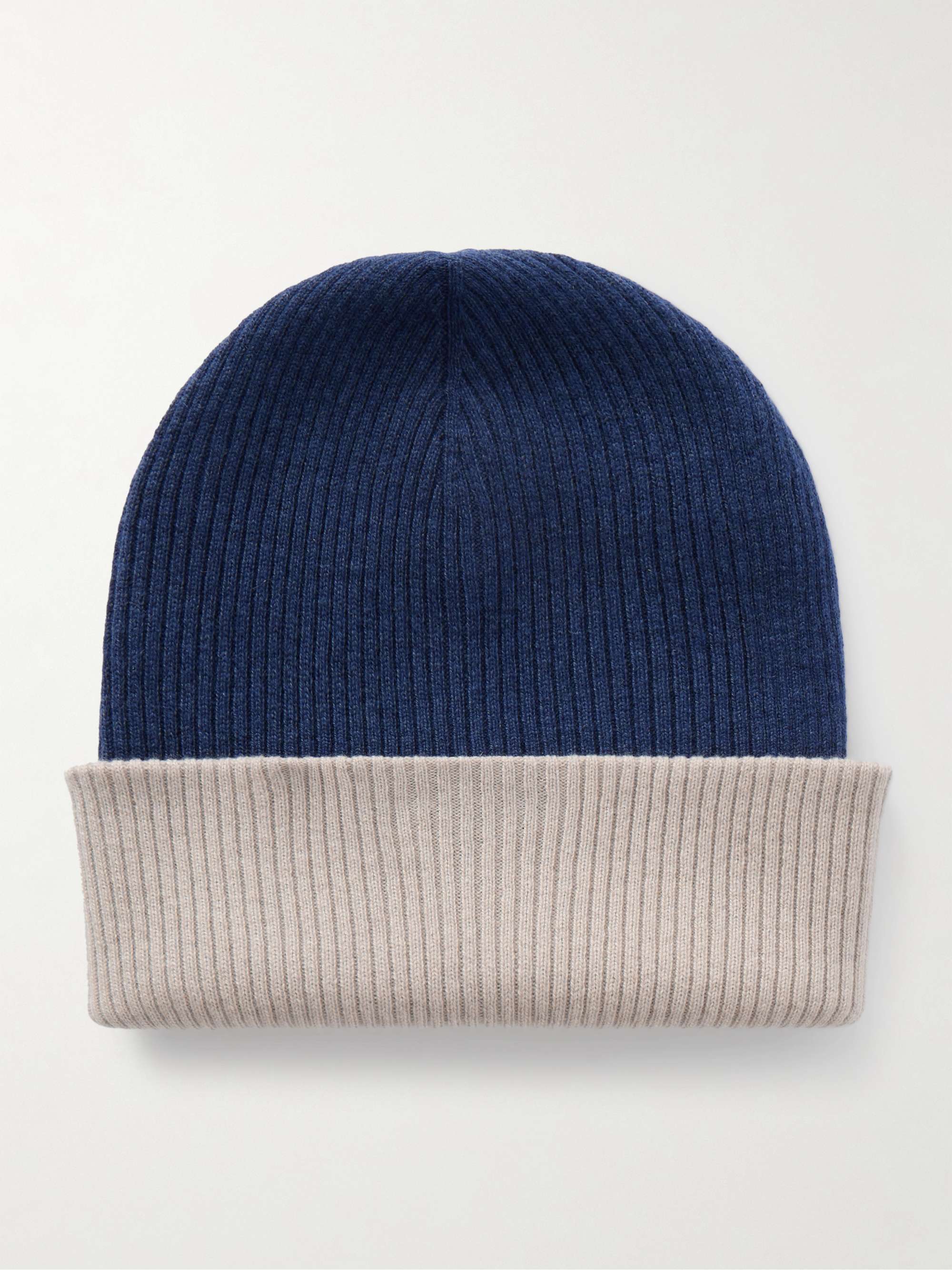 BRUNELLO CUCINELLI Reversible Ribbed Cashmere Beanie