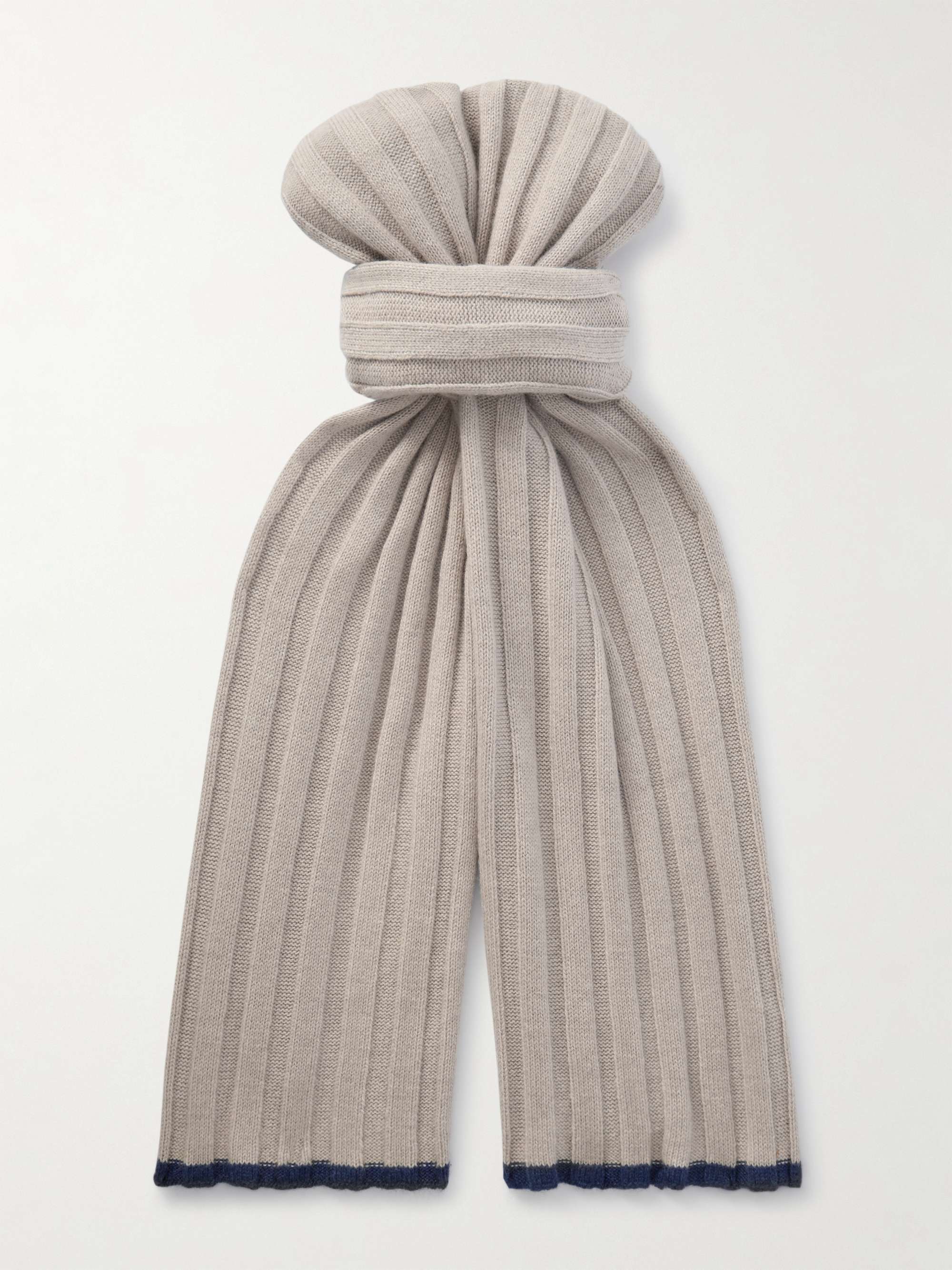 BRUNELLO CUCINELLI Ribbed Cashmere Scarf