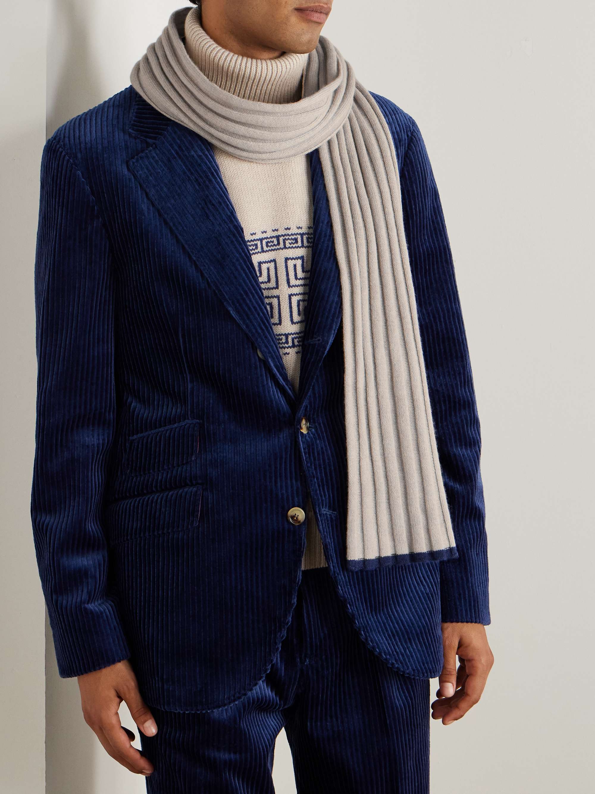 BRUNELLO CUCINELLI Ribbed Cashmere Scarf