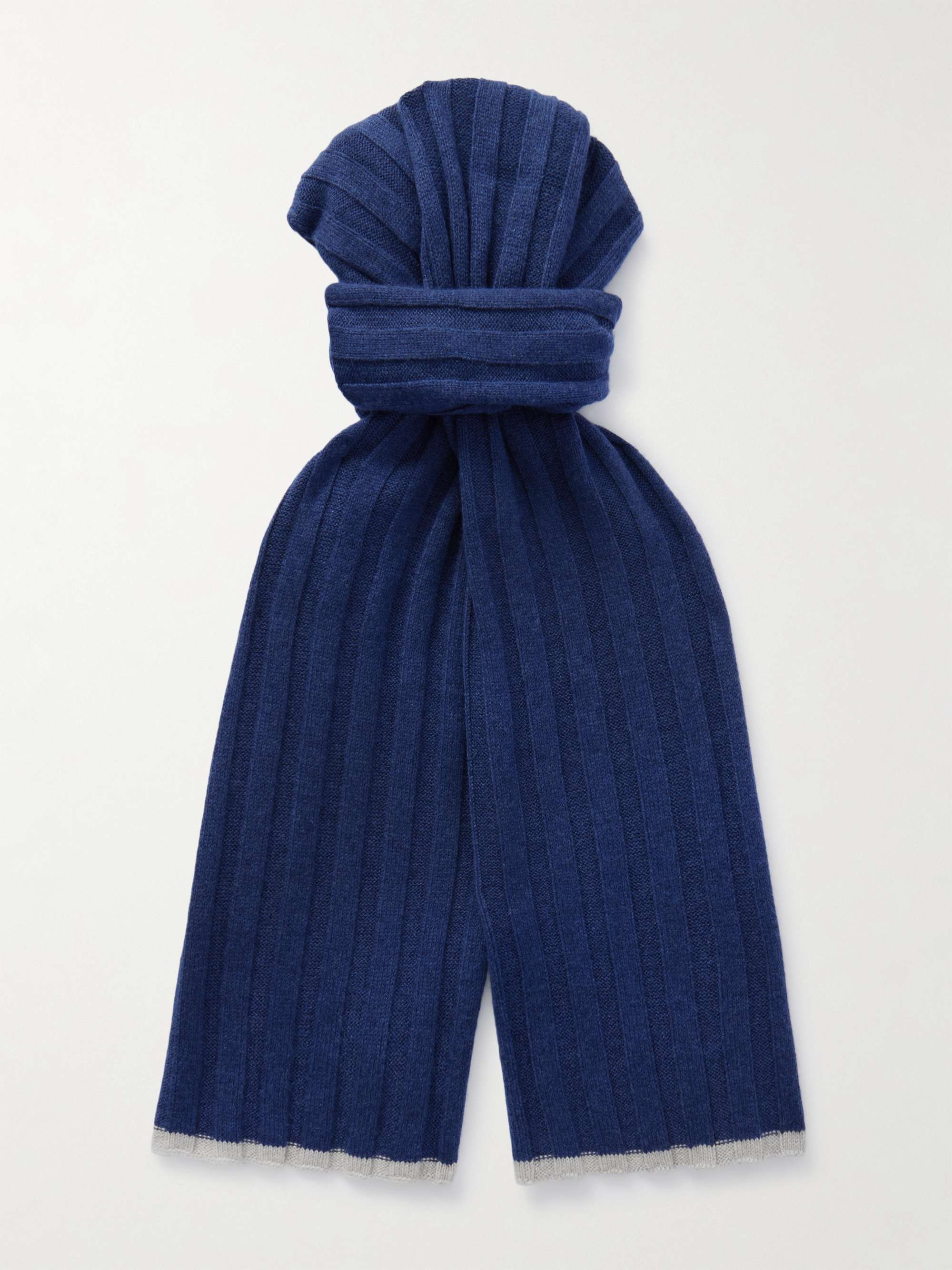 BRUNELLO CUCINELLI Ribbed Cashmere Scarf