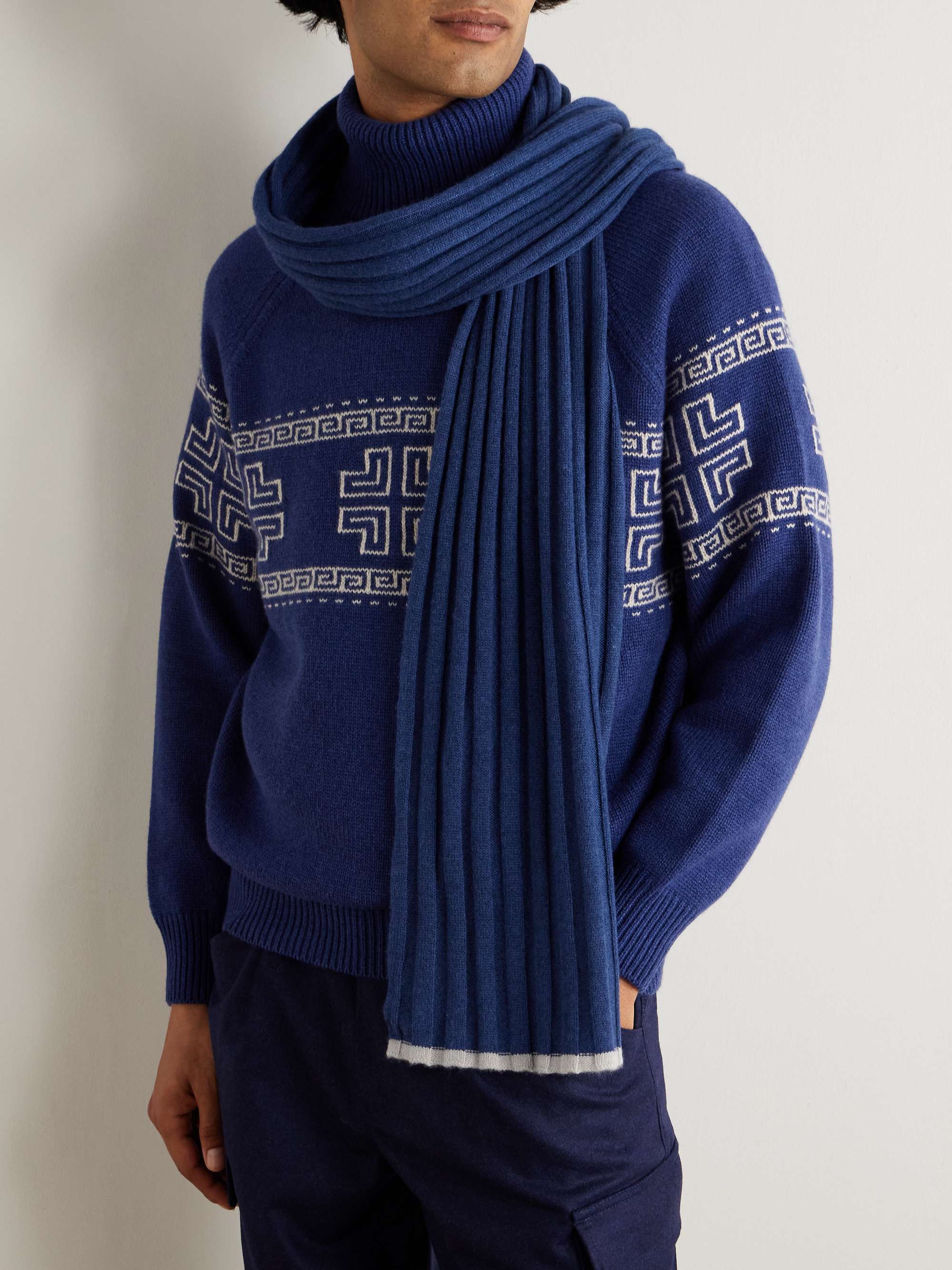 BRUNELLO CUCINELLI Ribbed Cashmere Scarf