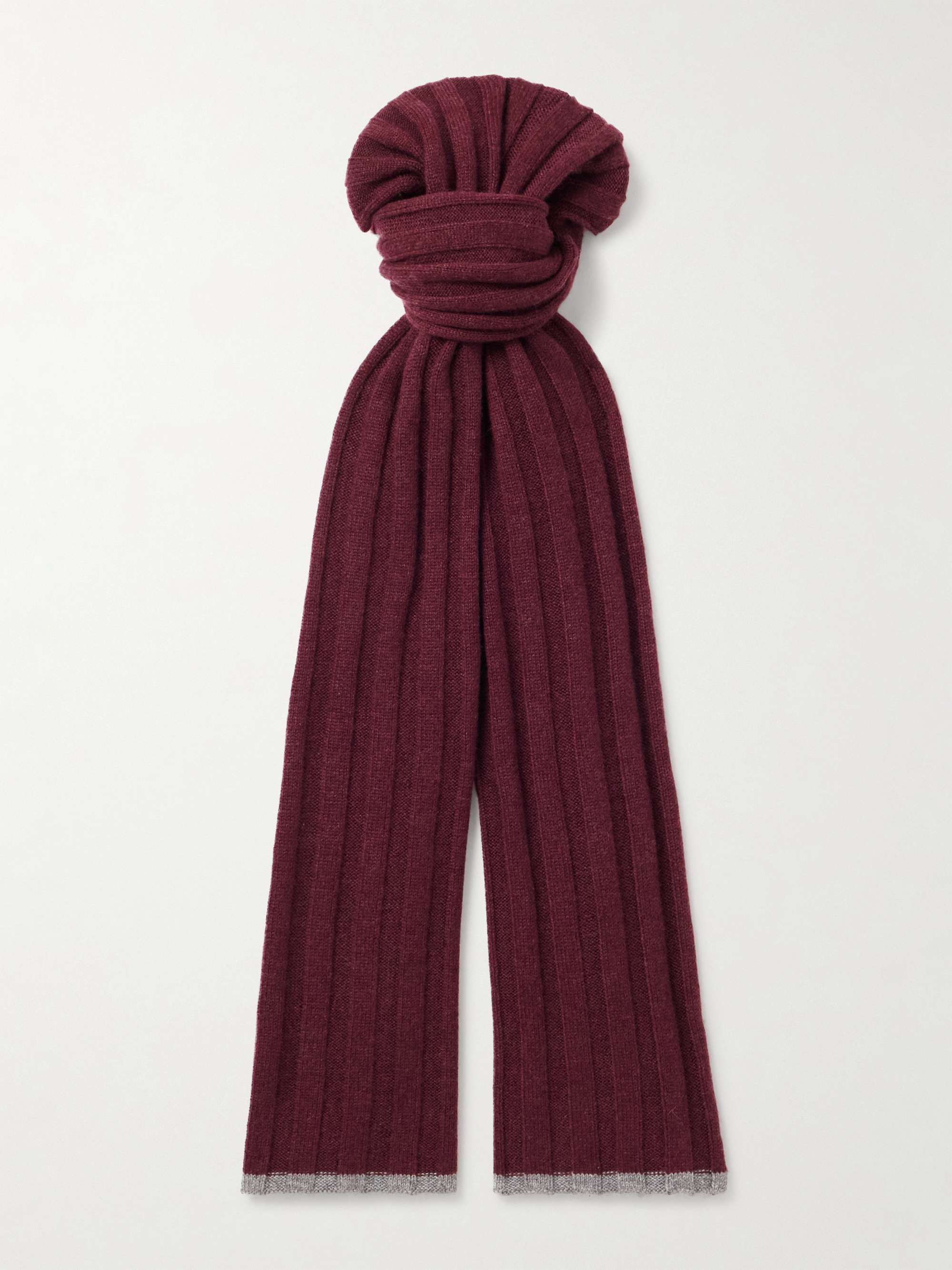 BRUNELLO CUCINELLI وشاح من الكشمير المضلّع
