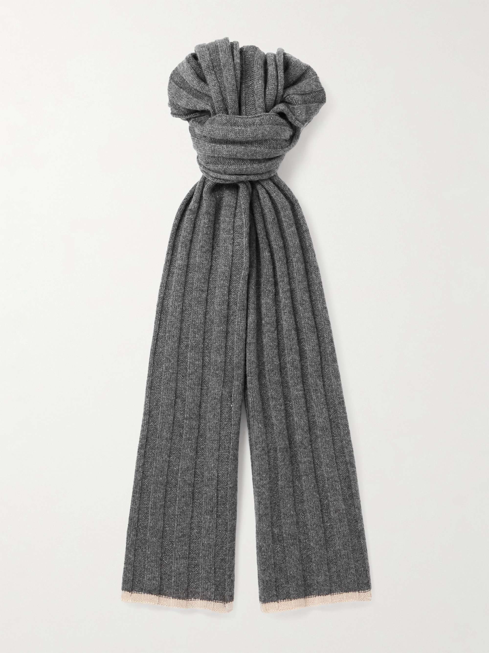 BRUNELLO CUCINELLI وشاح من الكشمير المضلّع