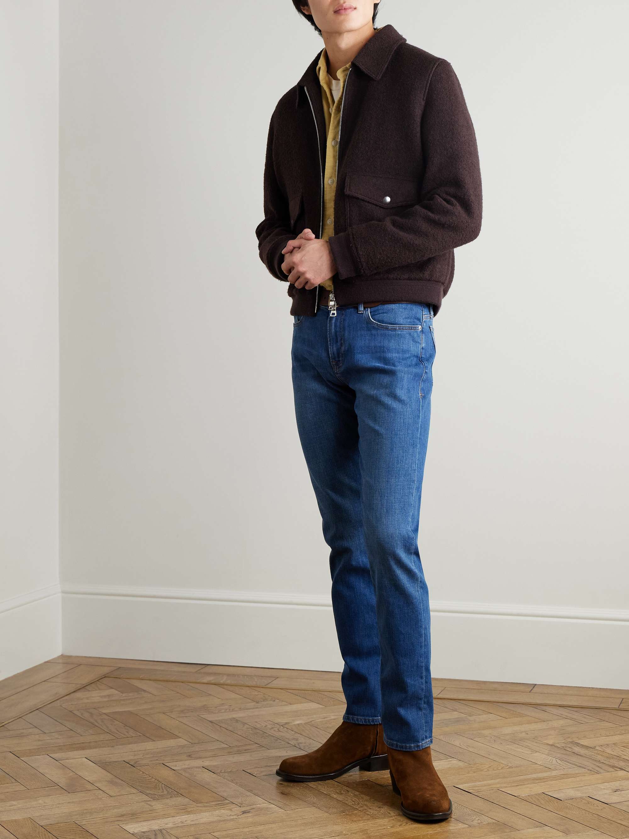 FRAME L'Homme Slim-Fit Dry Denim Jeans