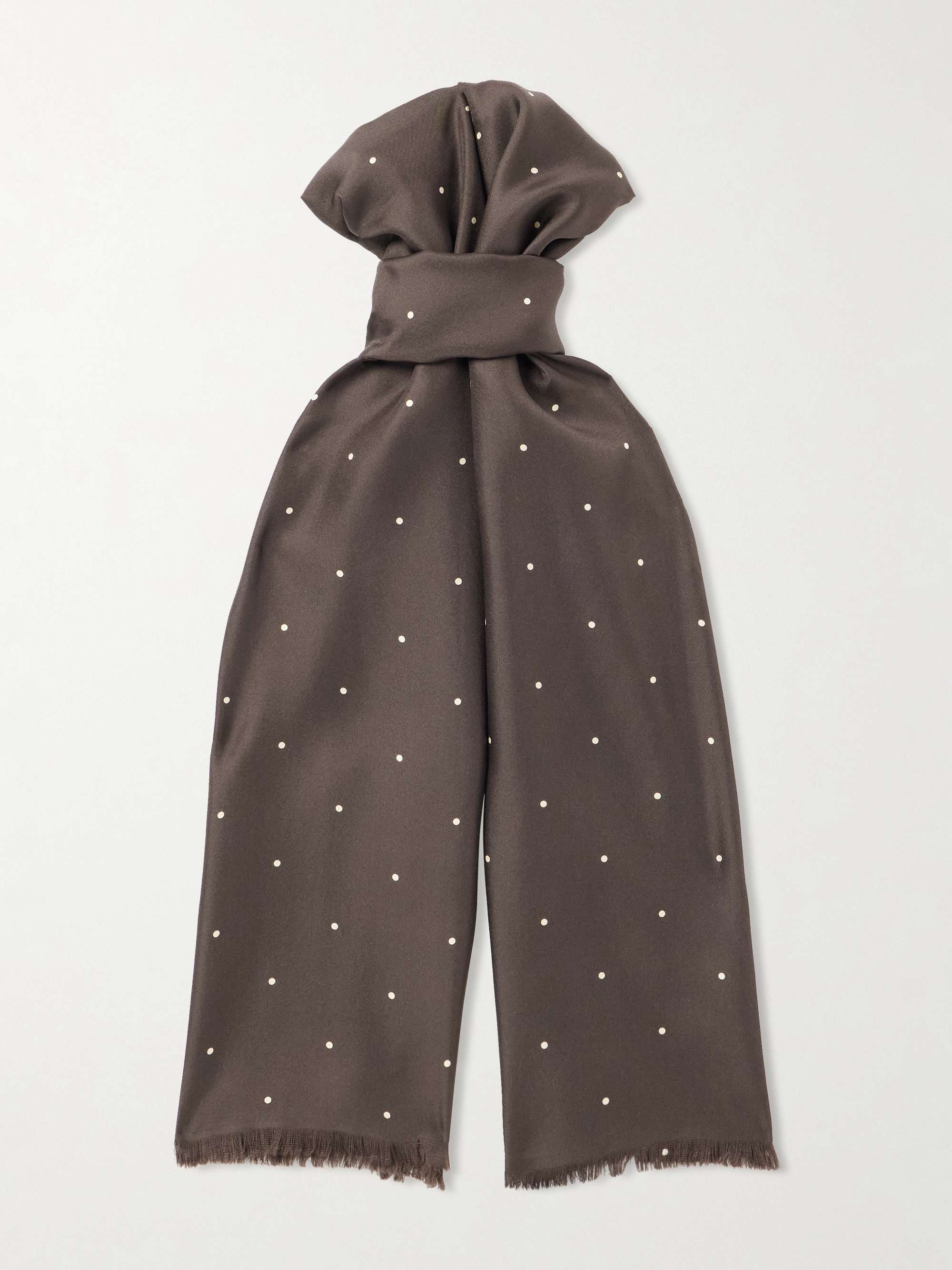 FAVOURBROOK Recycled Wool and Silk-Blend Jacquard Scarf