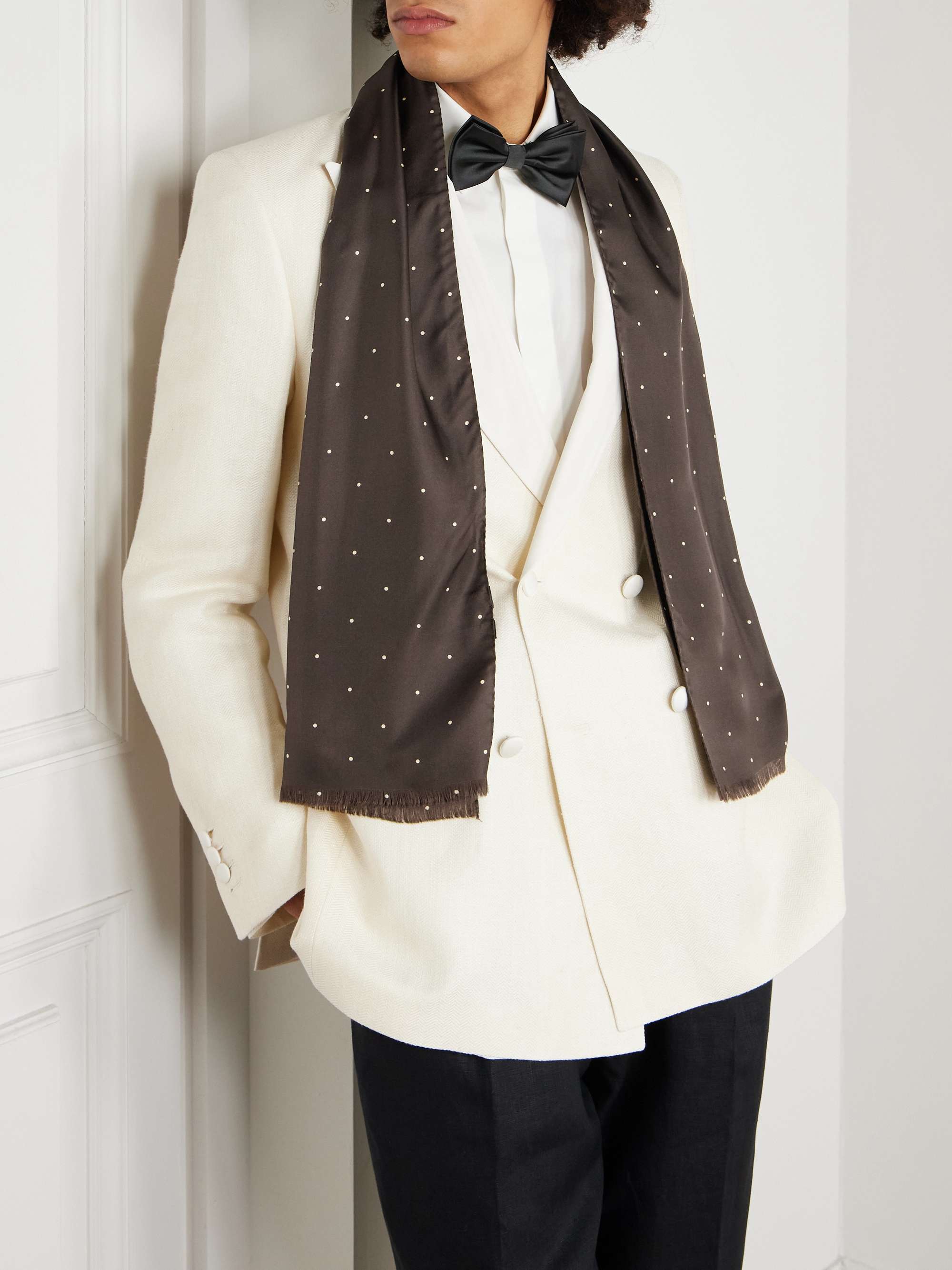 FAVOURBROOK Recycled Wool and Silk-Blend Jacquard Scarf